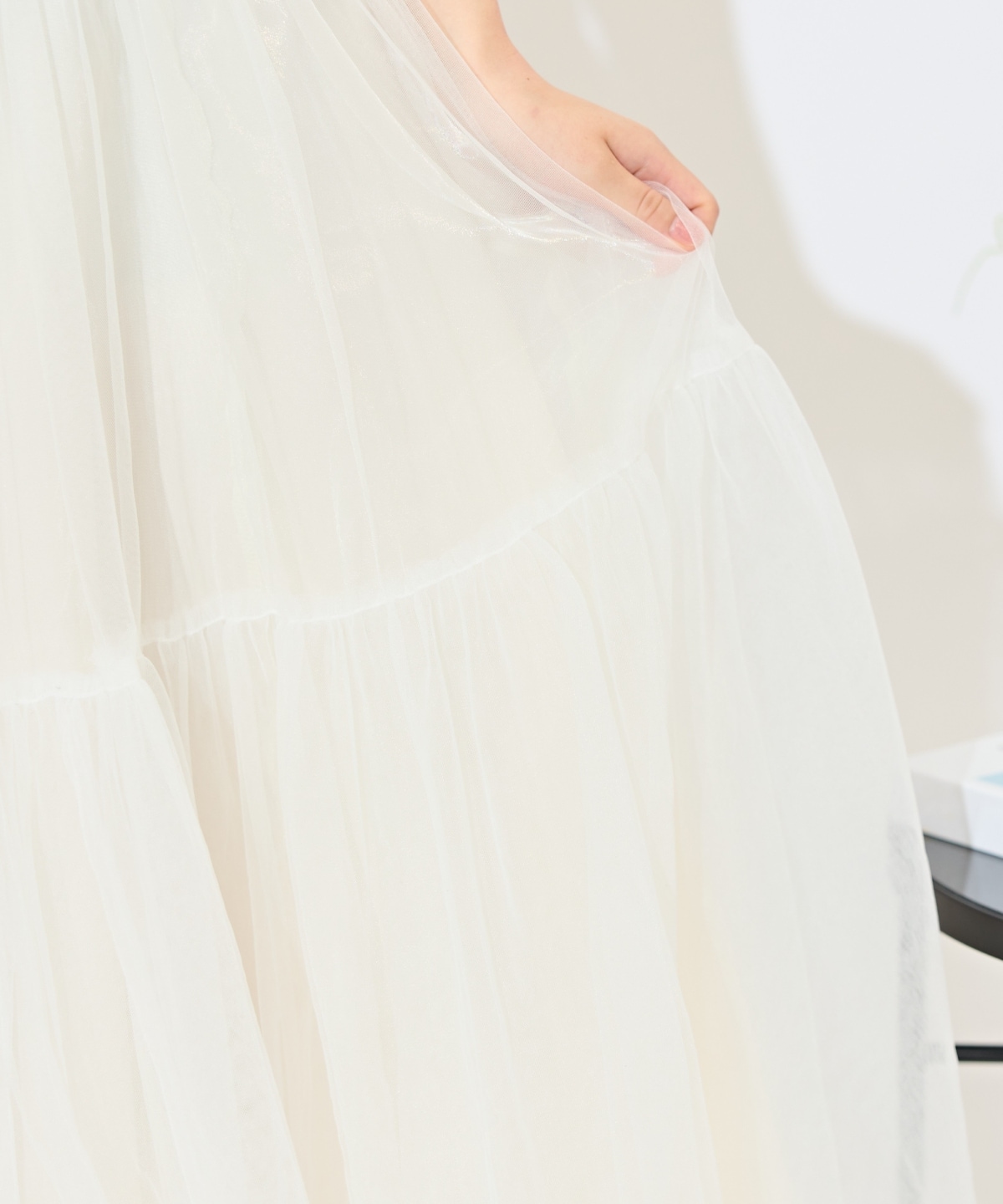 ニュアンスカラーチュールティアードスカート