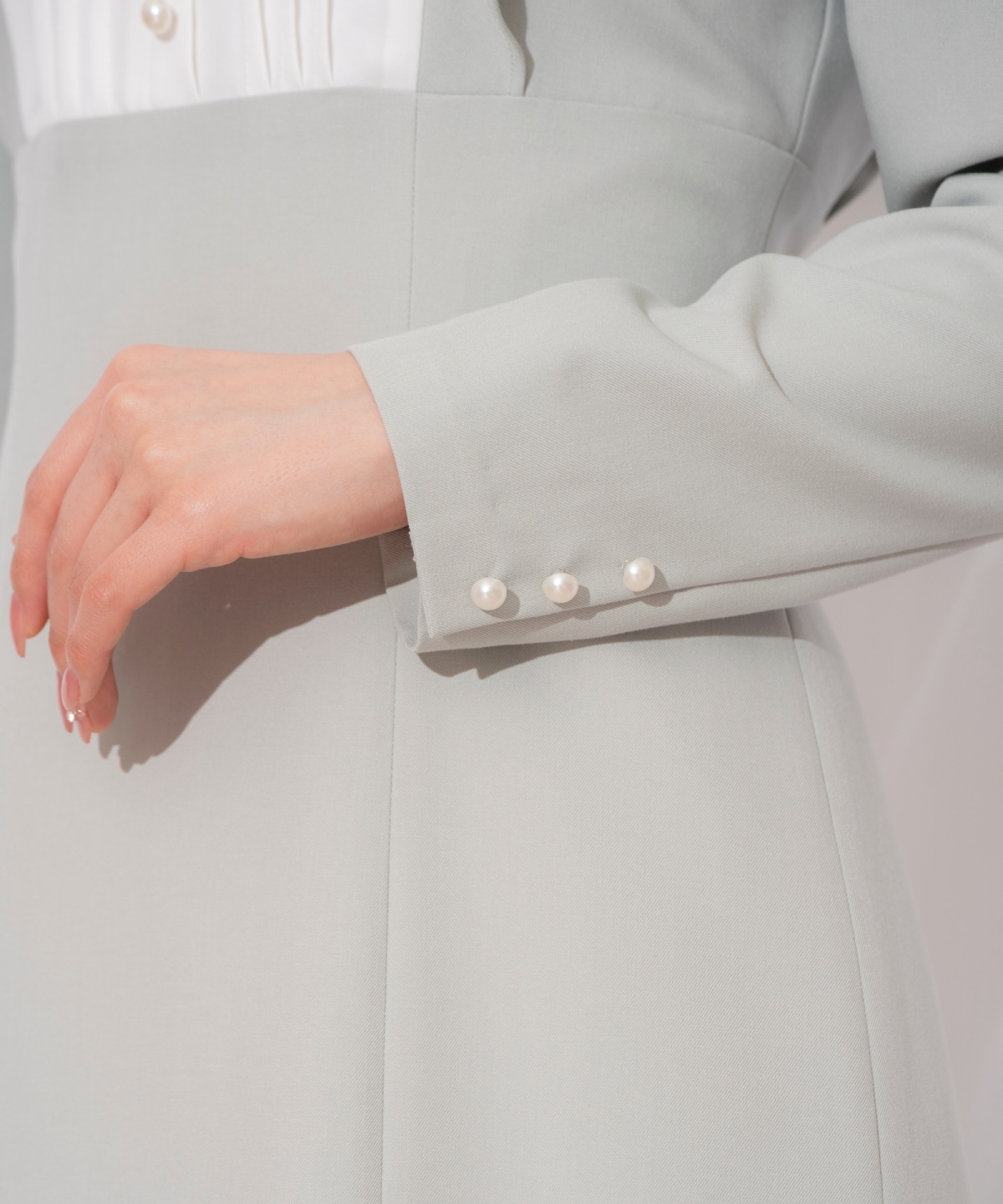 配色ヨークマーメイドワンピース