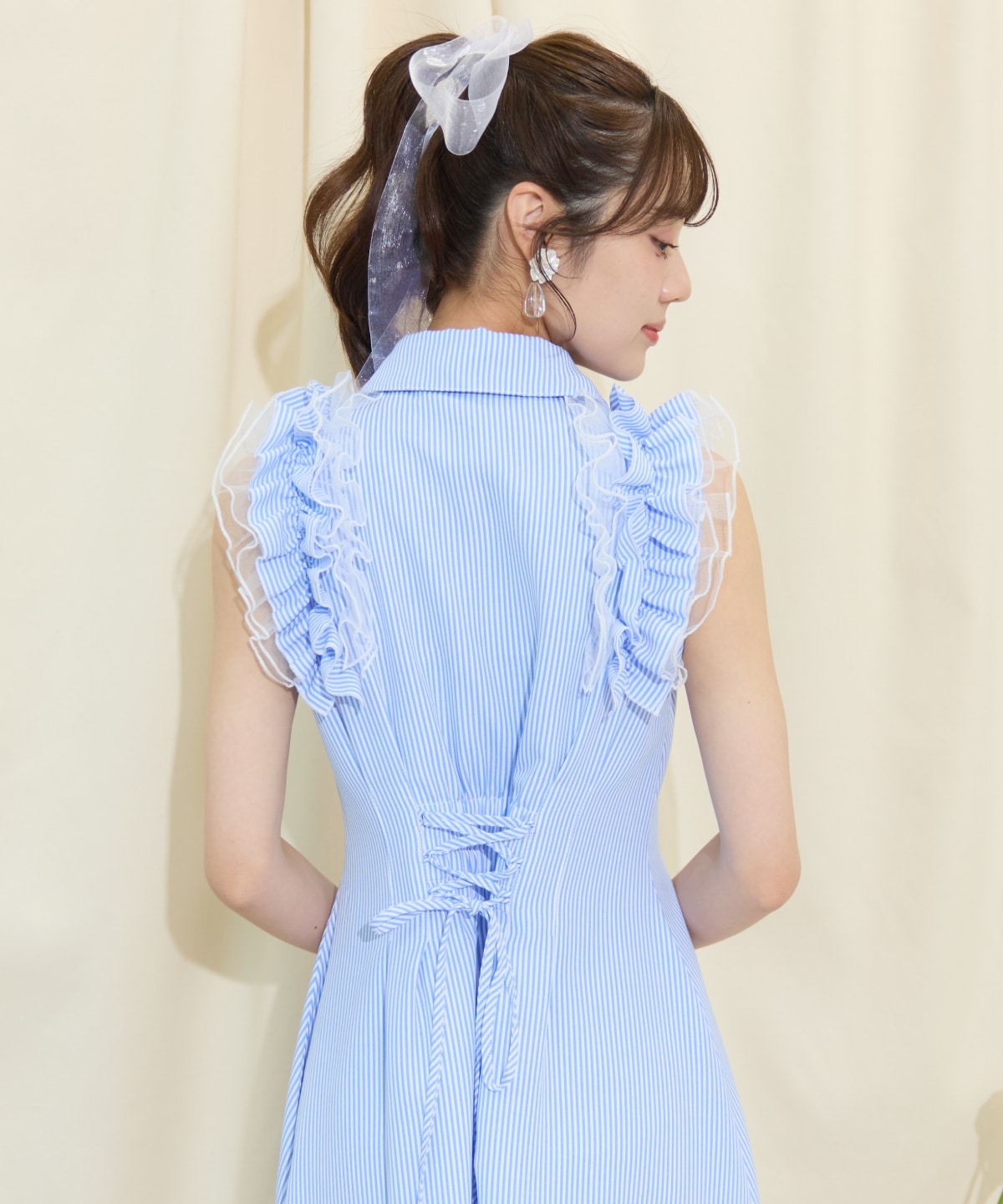 チュールフリルワンピース