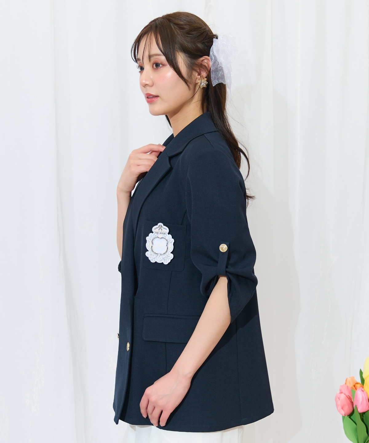 エンブレム付きテーラードジャケット