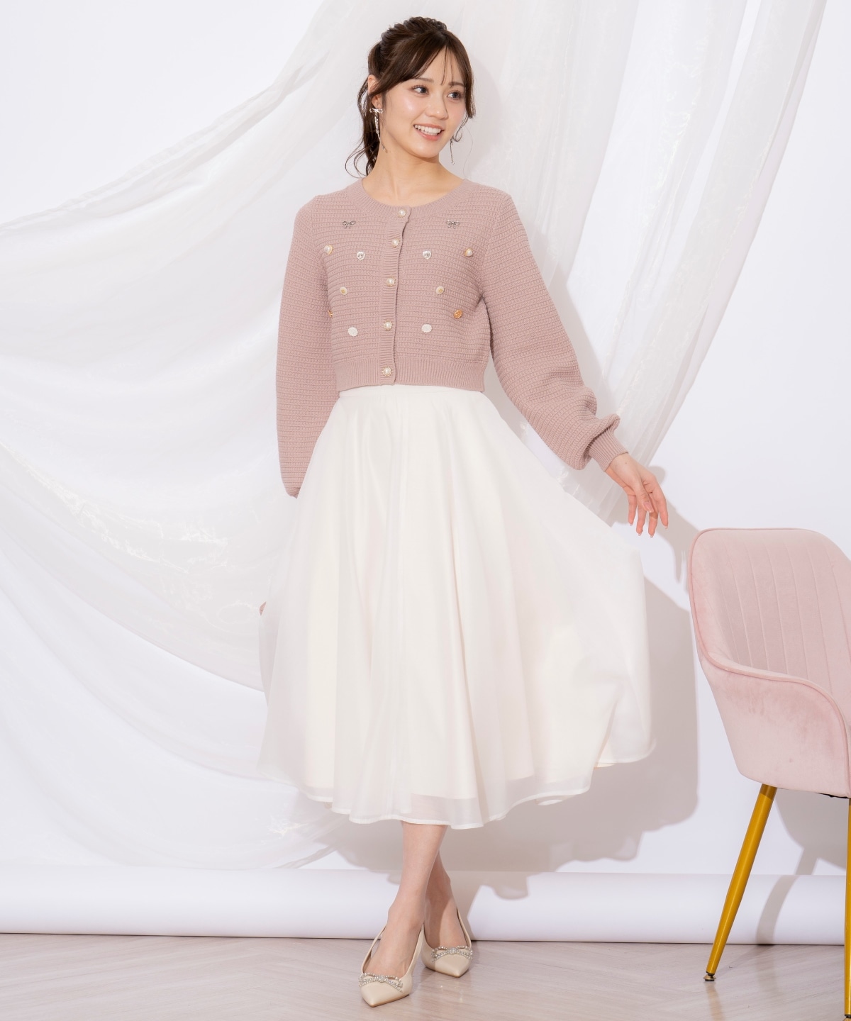 シャイニービジューカーディガン