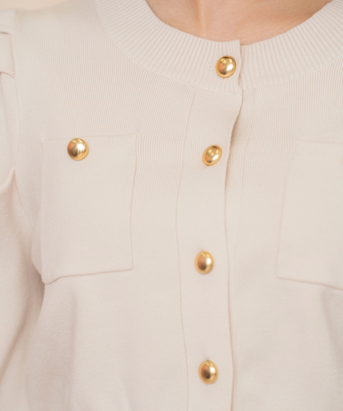 ポケットデザインタックスリーブカーディガン