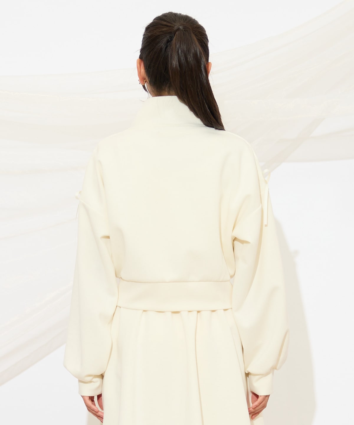 ロゴ刺繍リボントラックジャケット