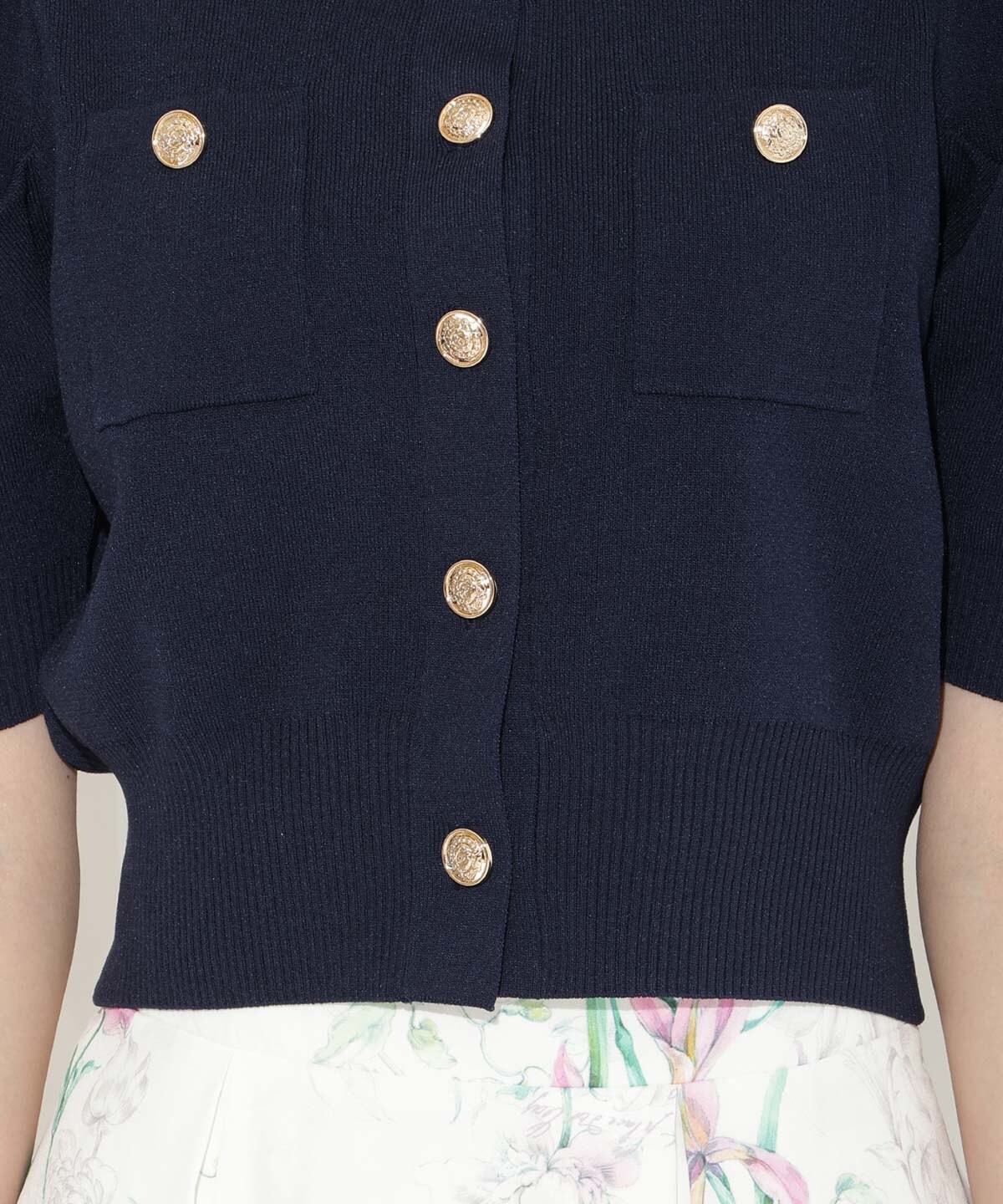 ポケットデザインパフカーディガン