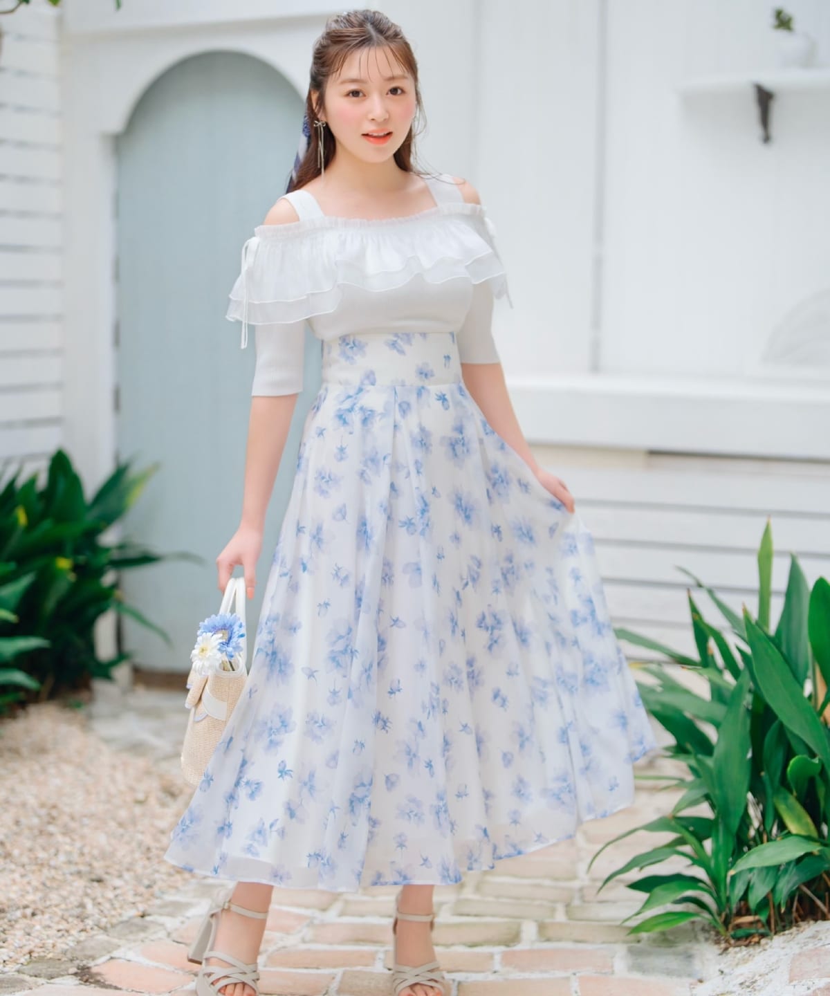 シアーボリュームフリルニットプルオーバー