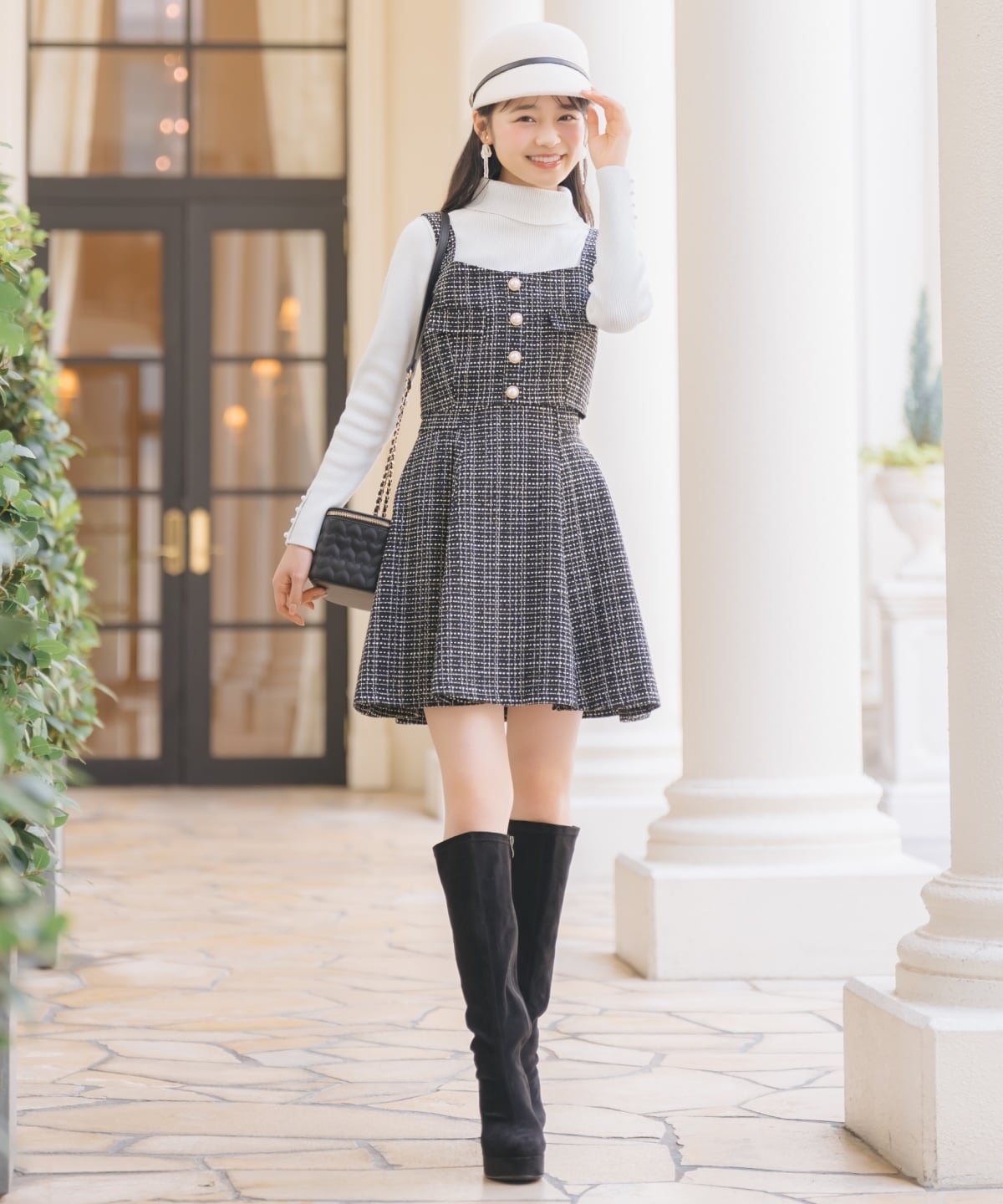 厚底ロングブーツ