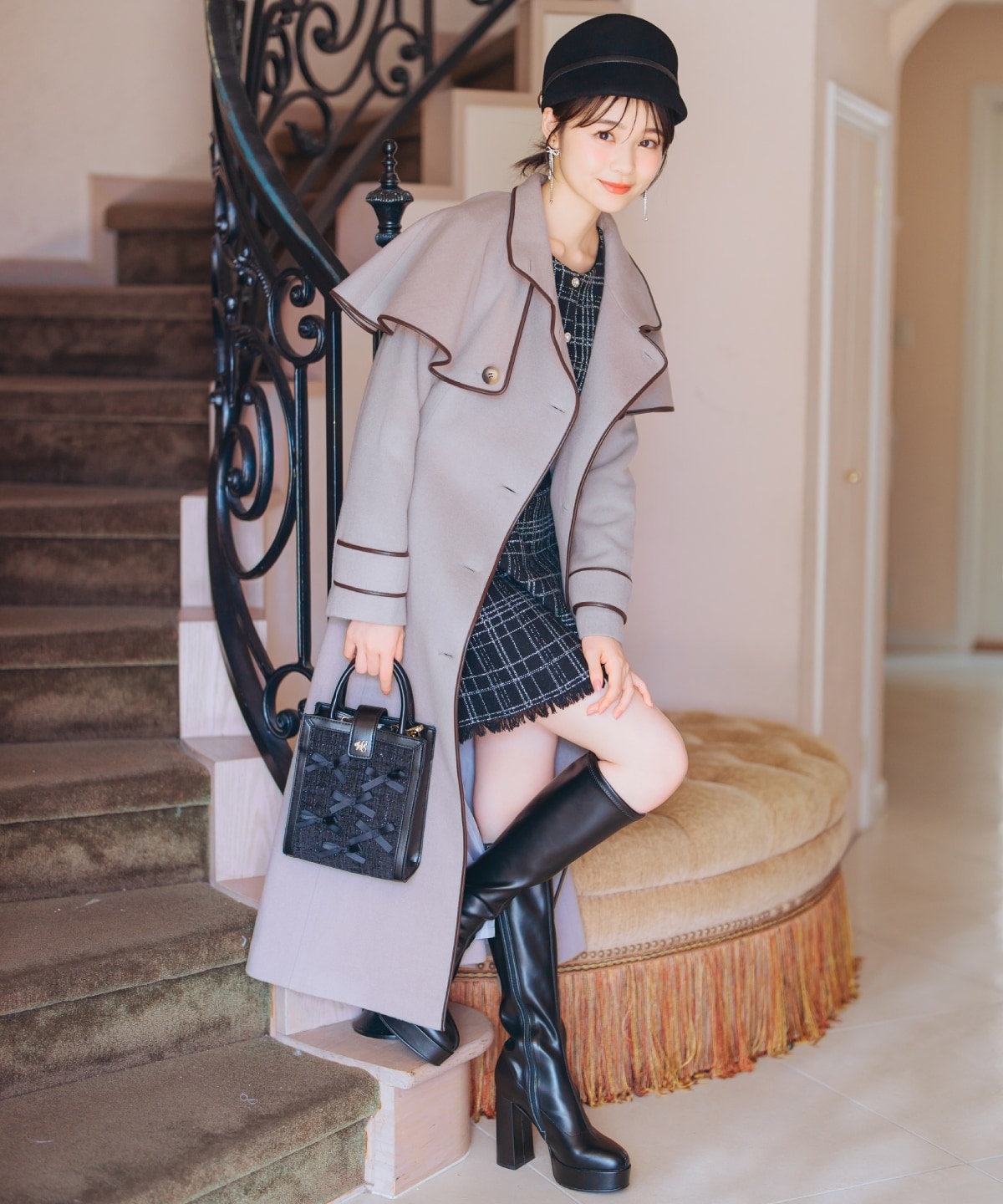 厚底ロングブーツ