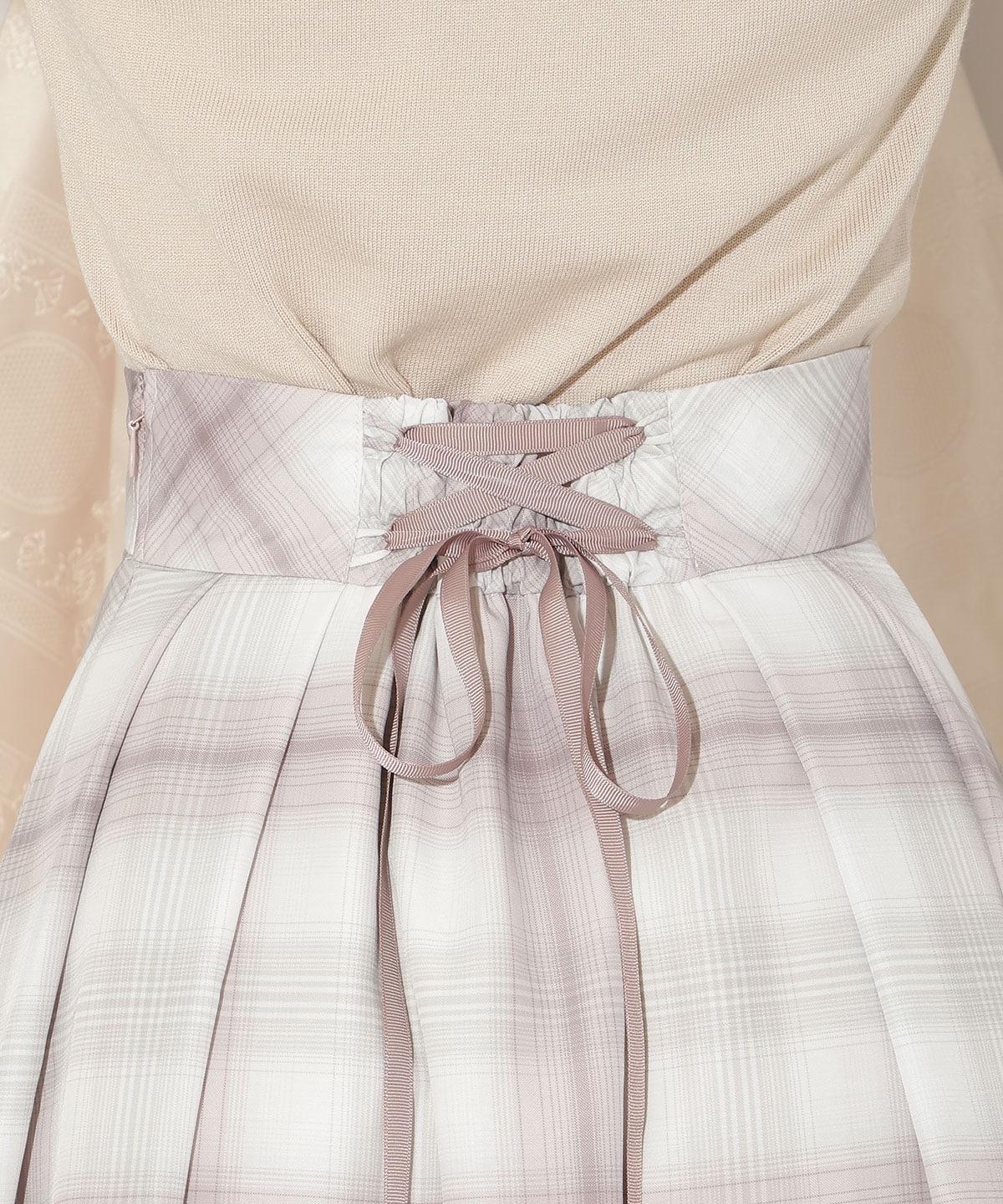 オリジナルチェックタックフレアスカート