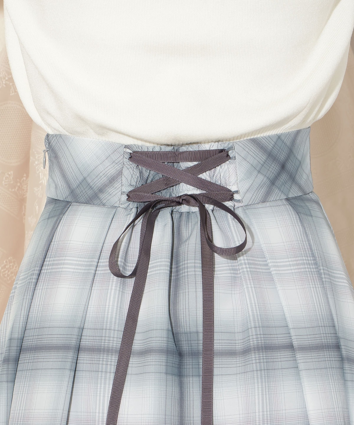 オリジナルチェックタックフレアスカート