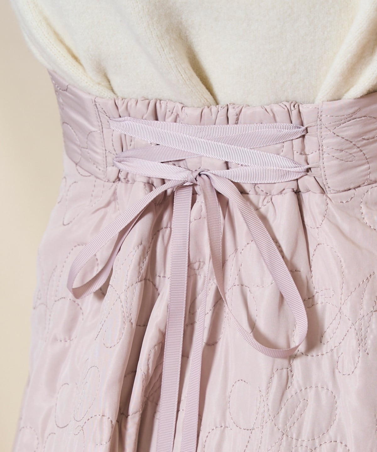 キルティングボリュームフレアスカート