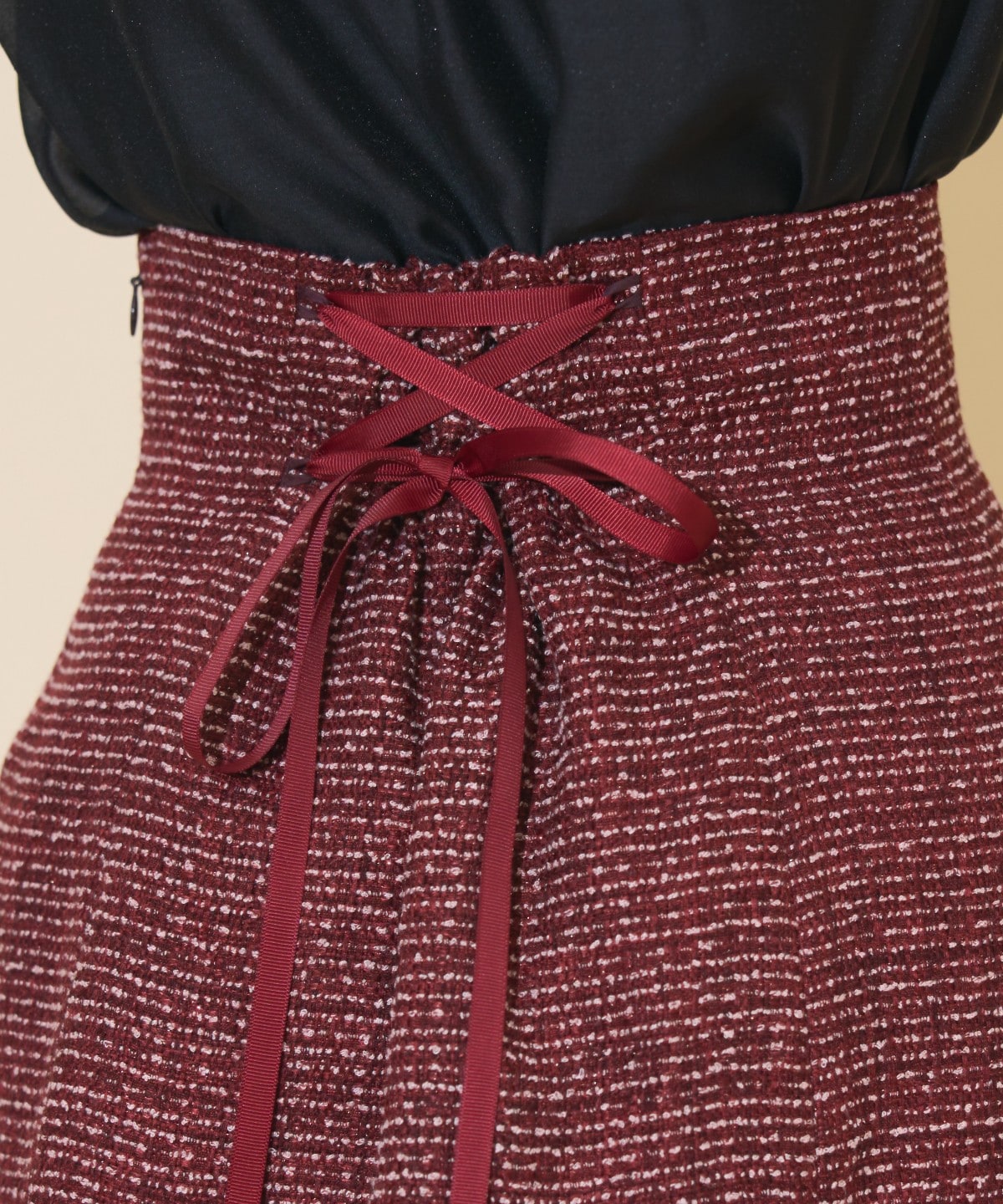 ブレードデザインツイードミニスカート