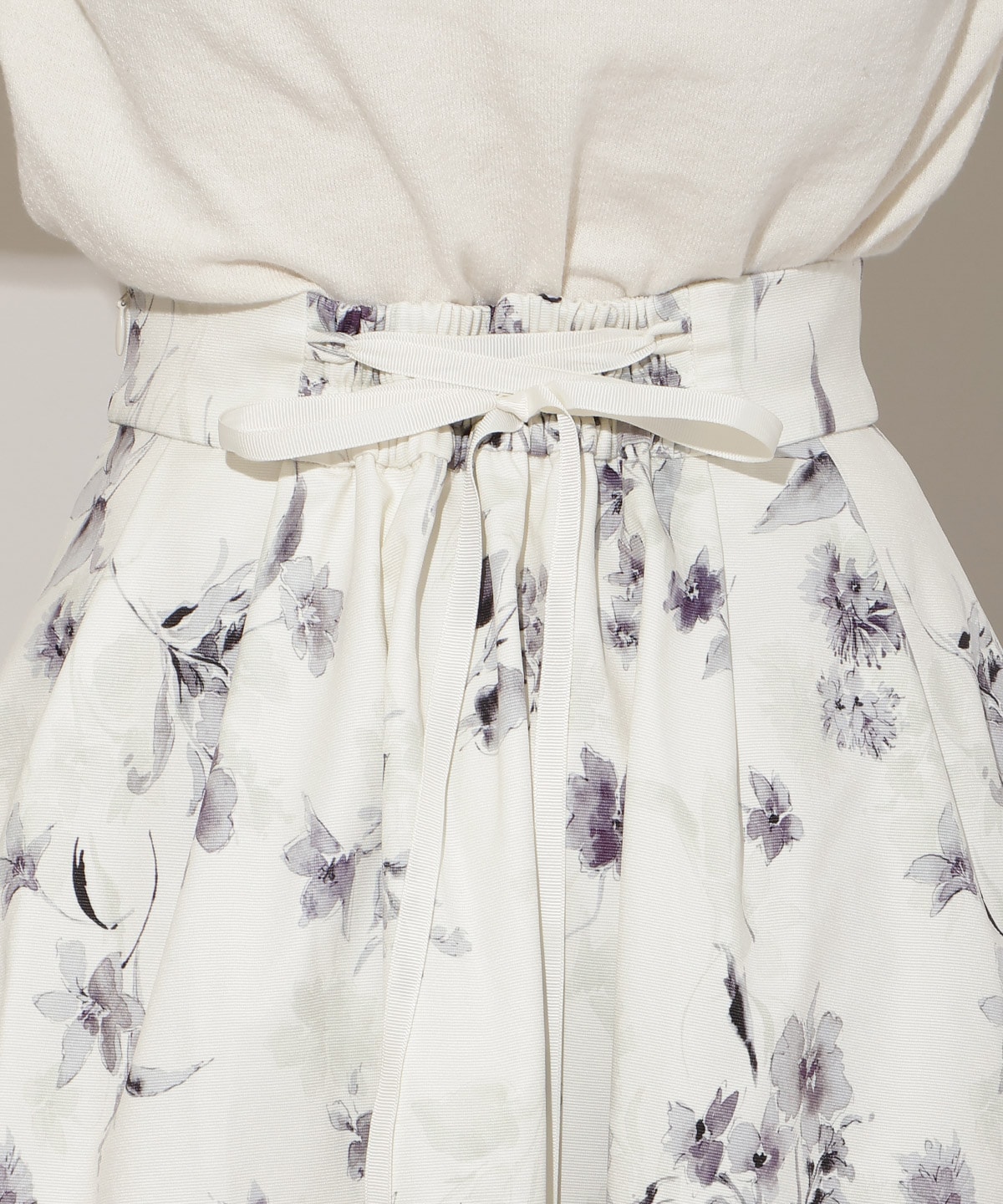 フラワープリントボリュームタックスカート