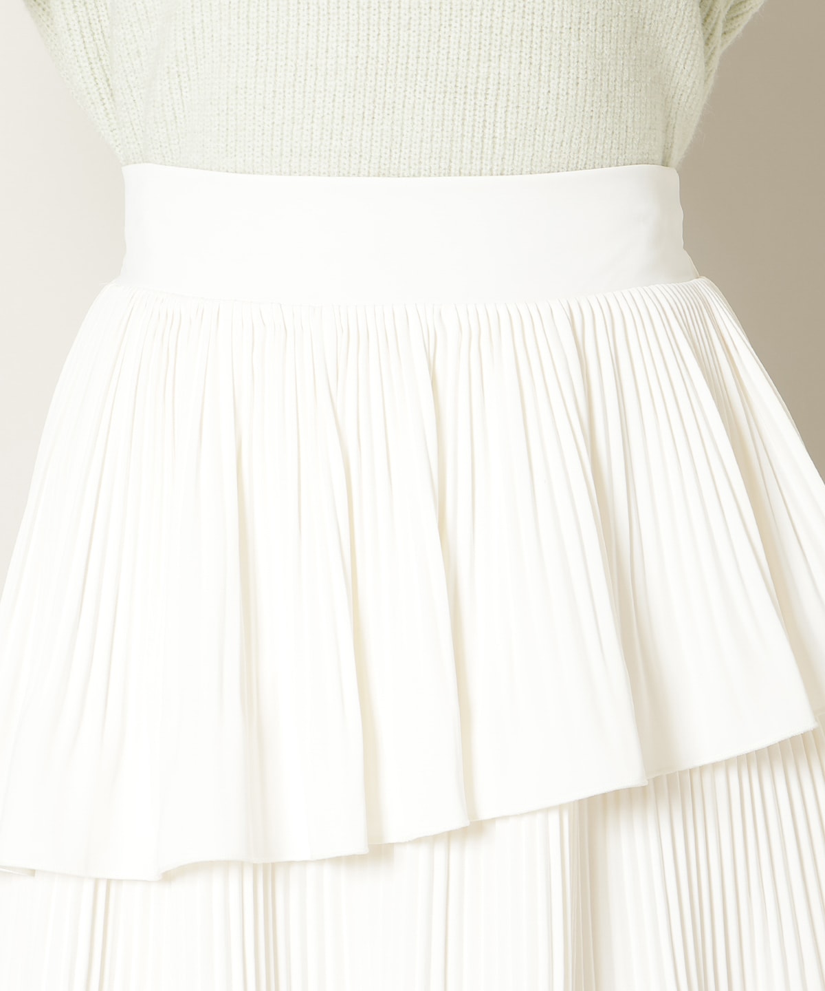 【KNIT PLEATS SET series】プリーツティアートミニスカート