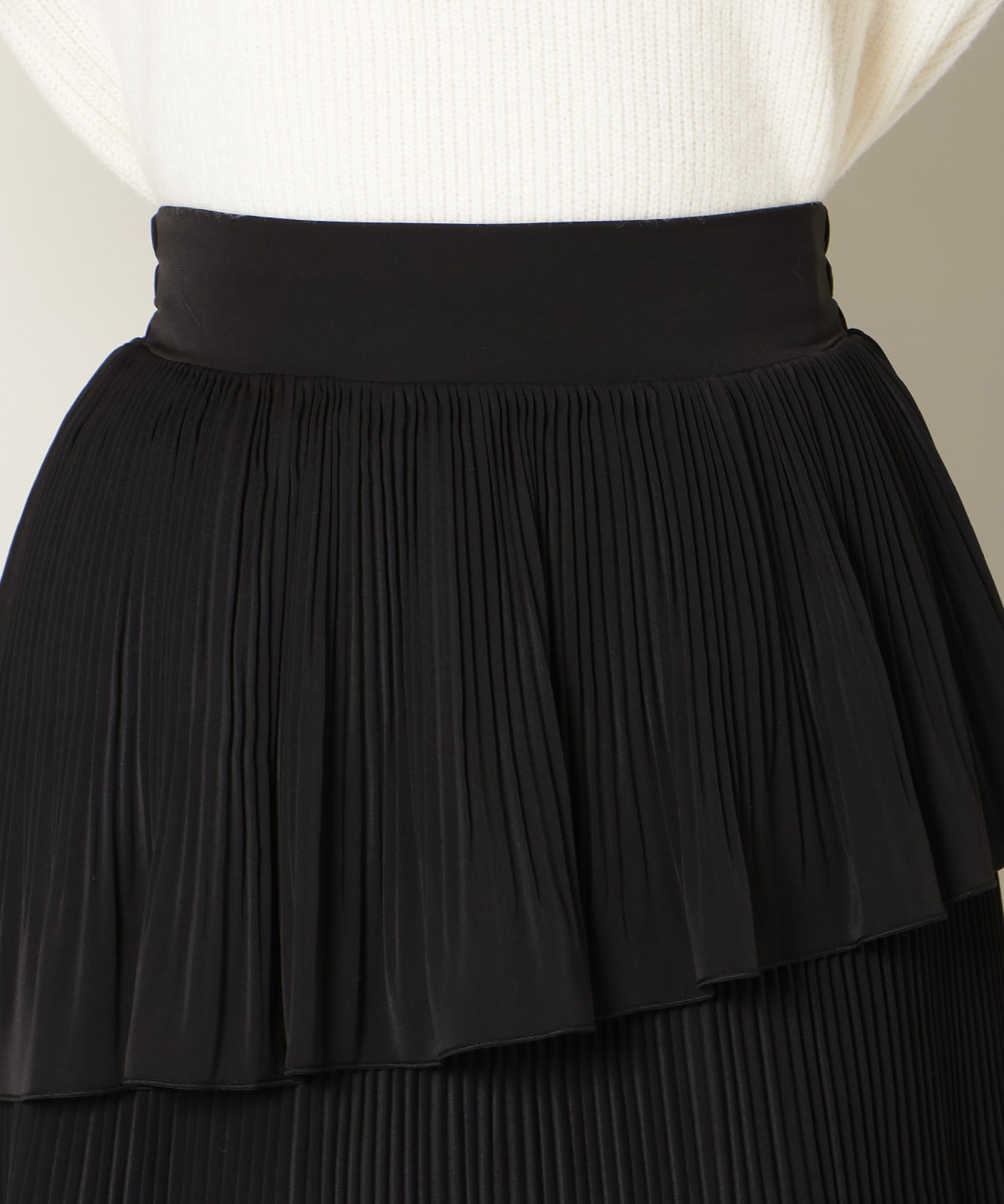 【KNIT PLEATS SET series】プリーツティアートミニスカート