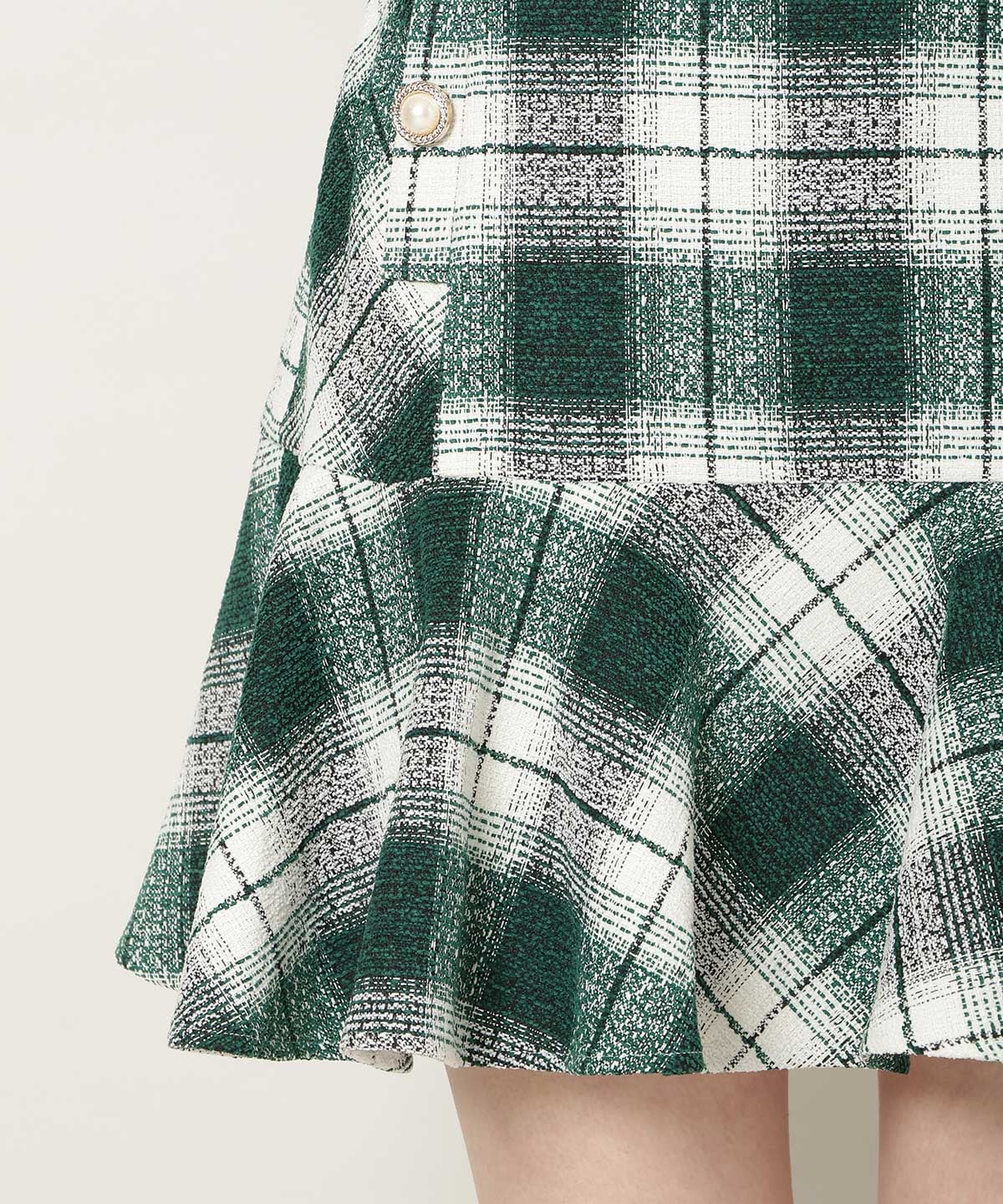 ヘムフレアツイードミニスカート