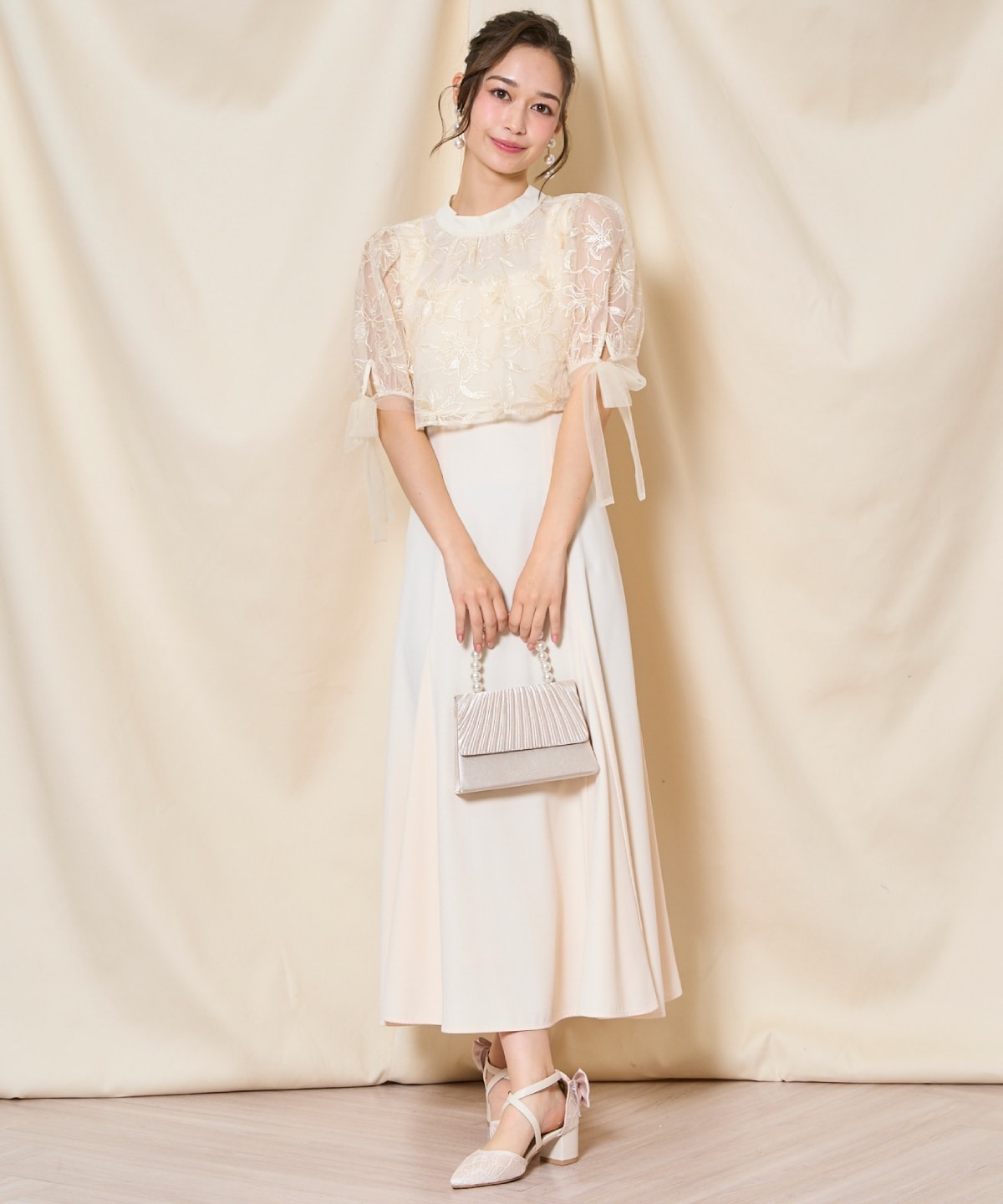 リボンスリーブブラウス