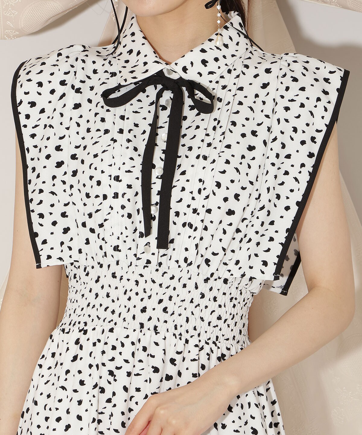 【新品】ウィルセレクション　パイピングフリルダルメシアンティアードワンピース WILLSELECTION｜パイピングフリルダルメシアンティアード