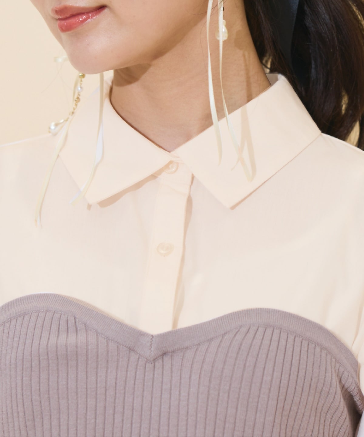 ビスチェレイヤードタックシャツワンピース