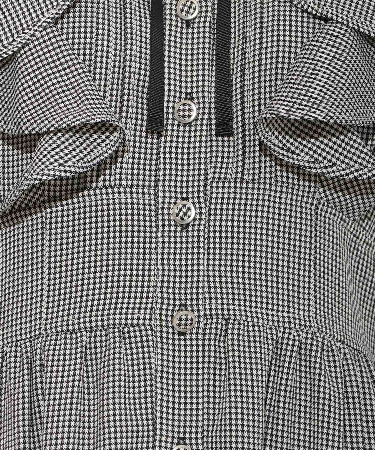 リボンタイティアードシャツワンピース