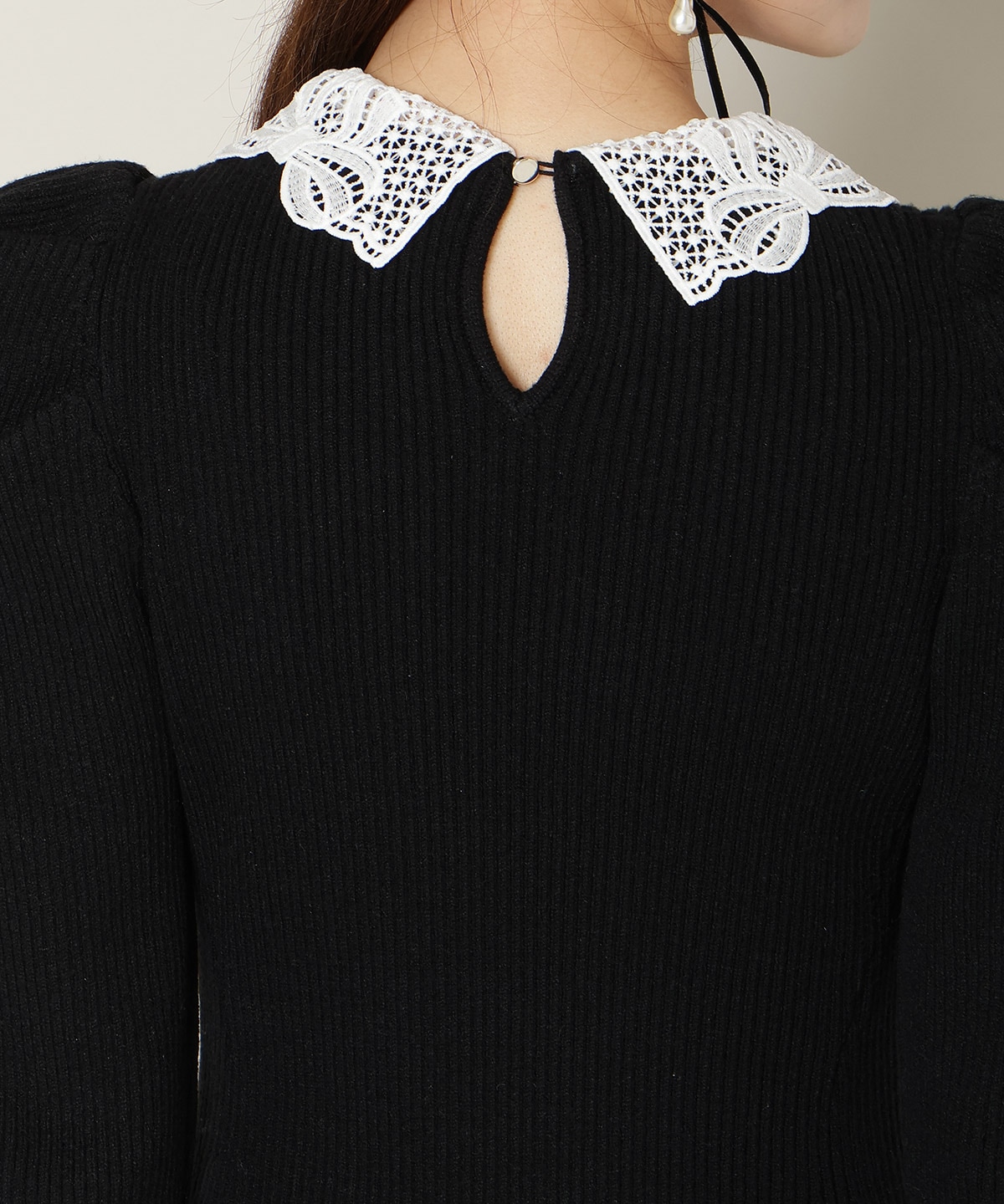 【12/5(fri)10時発売】リボンレースカラーニットワンピース