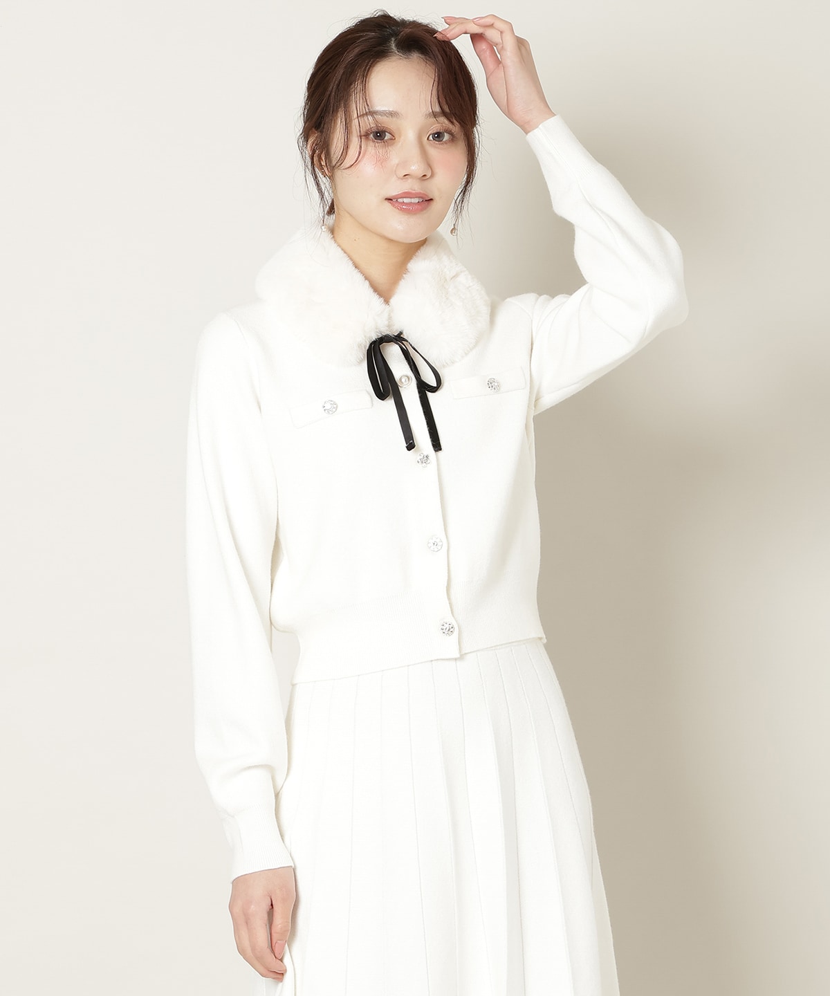 【11/21(fri)10時発売】ファーティペット付きニットSETUP