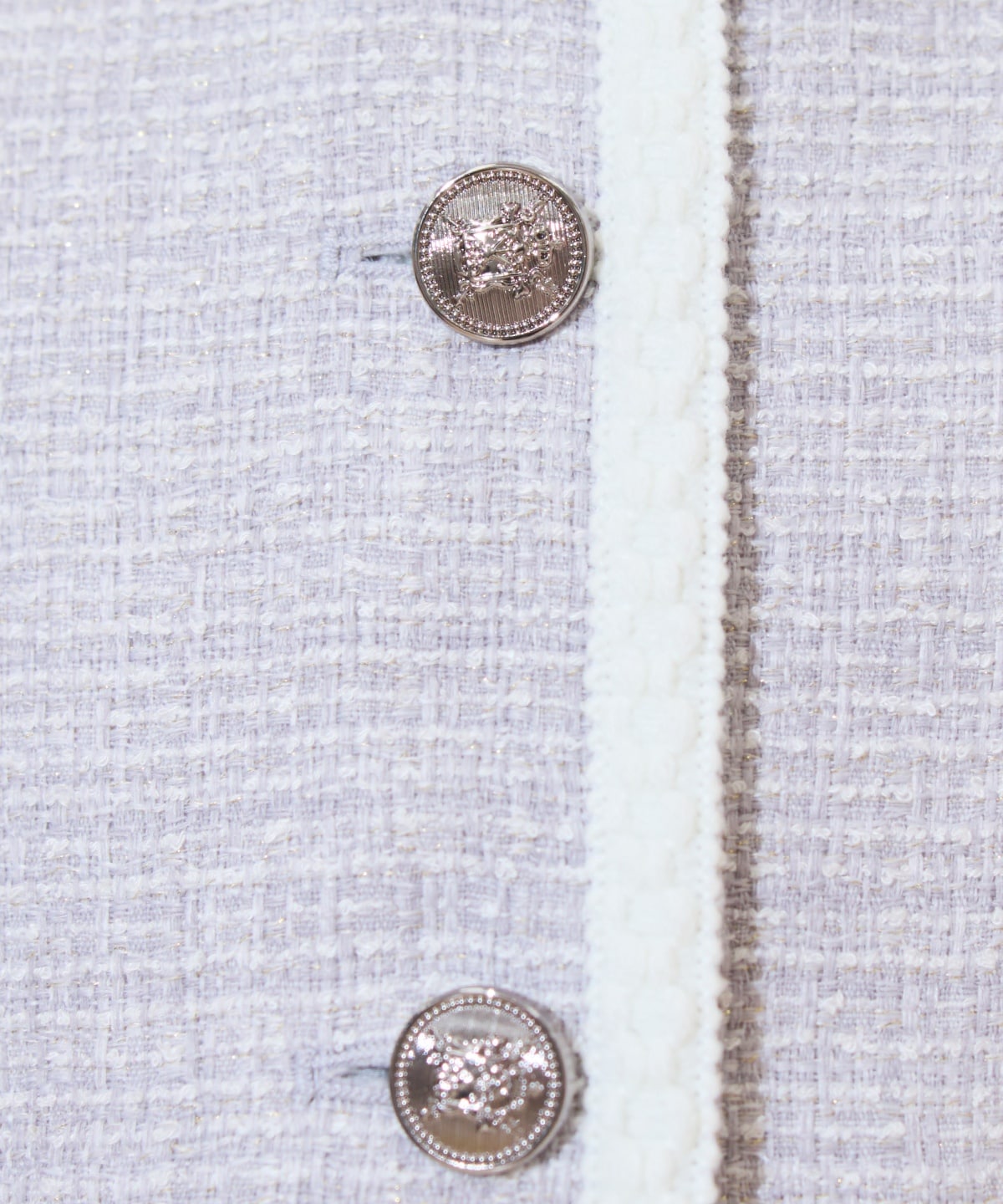 ブレードデザインノーカラーツイードジャケット