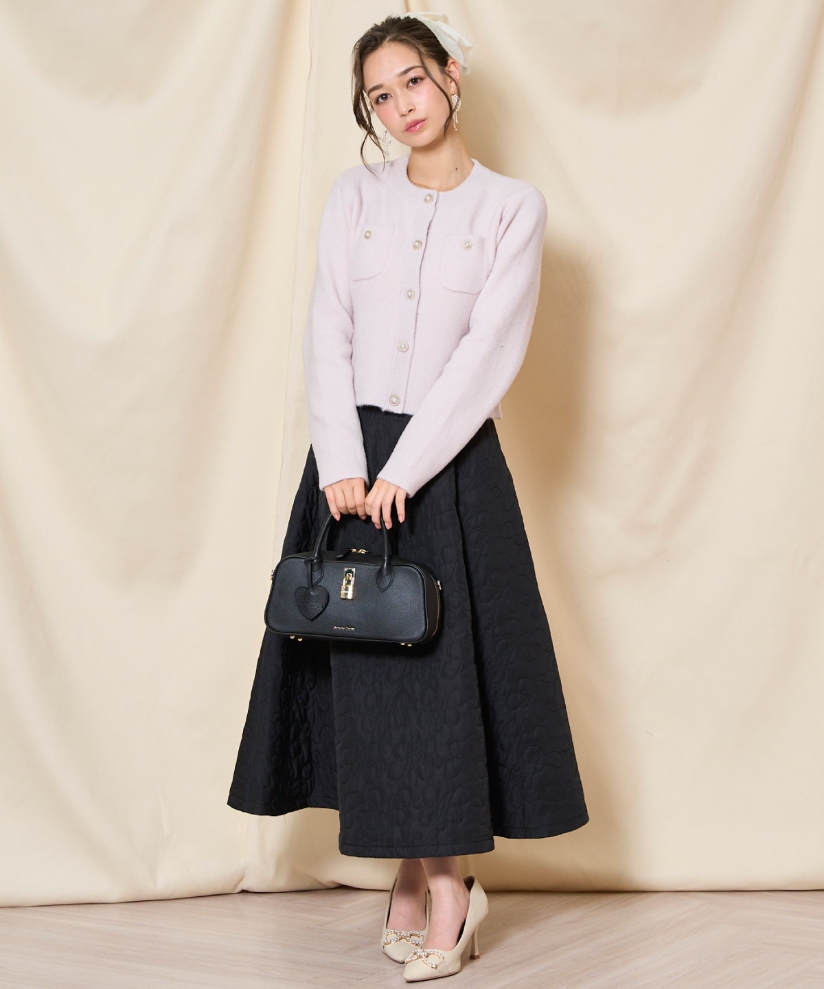 【再入荷予約受付中】モヘアライクニットジャケット