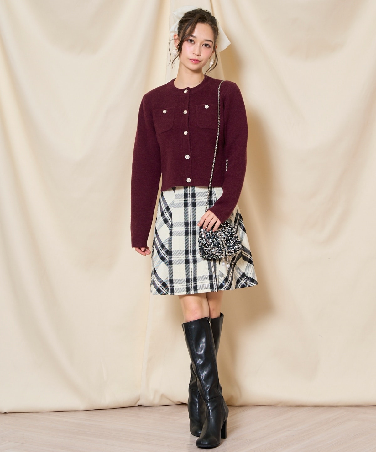 【再入荷予約受付中】モヘアライクニットジャケット