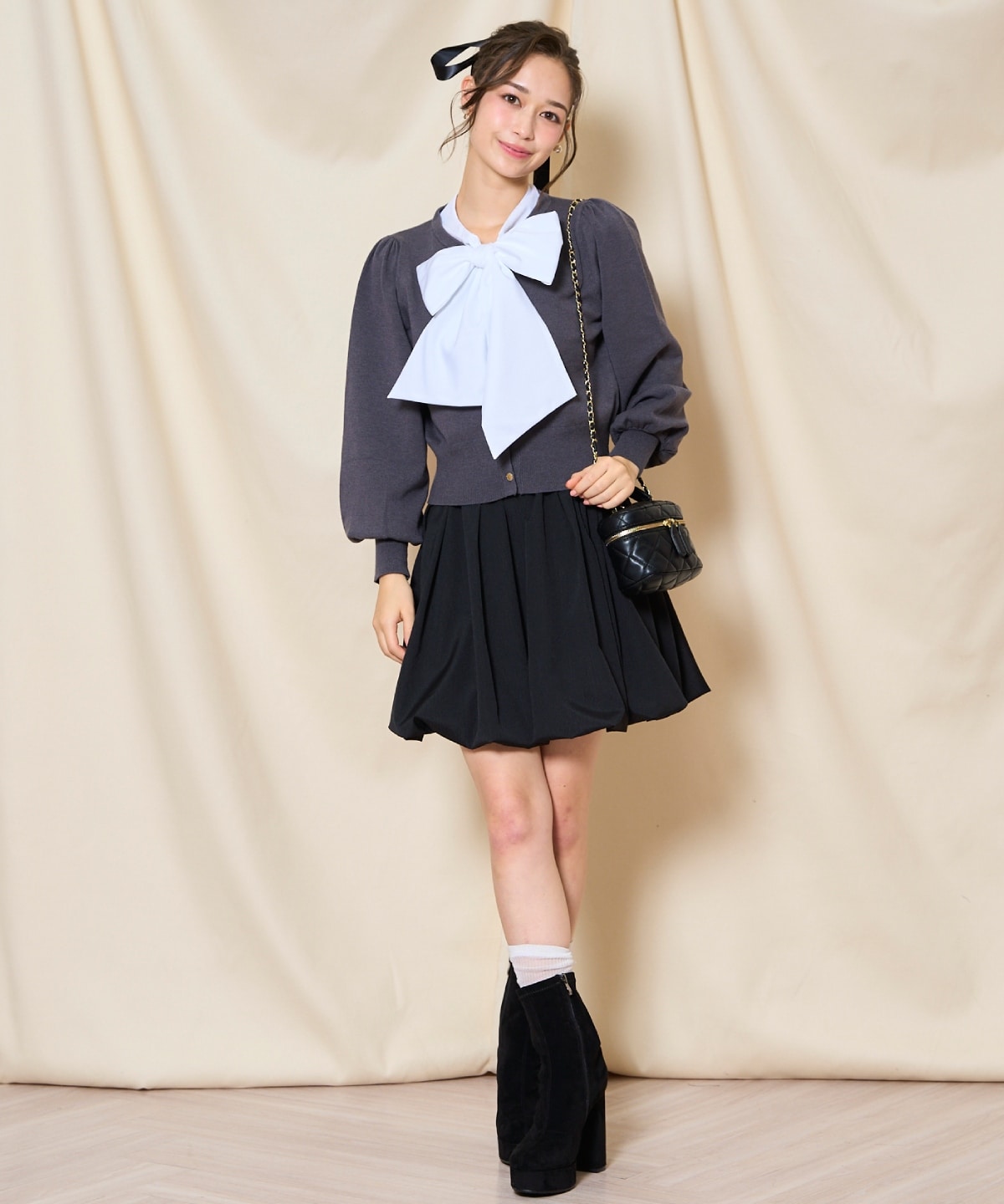 リボンドッキングプルオーバー