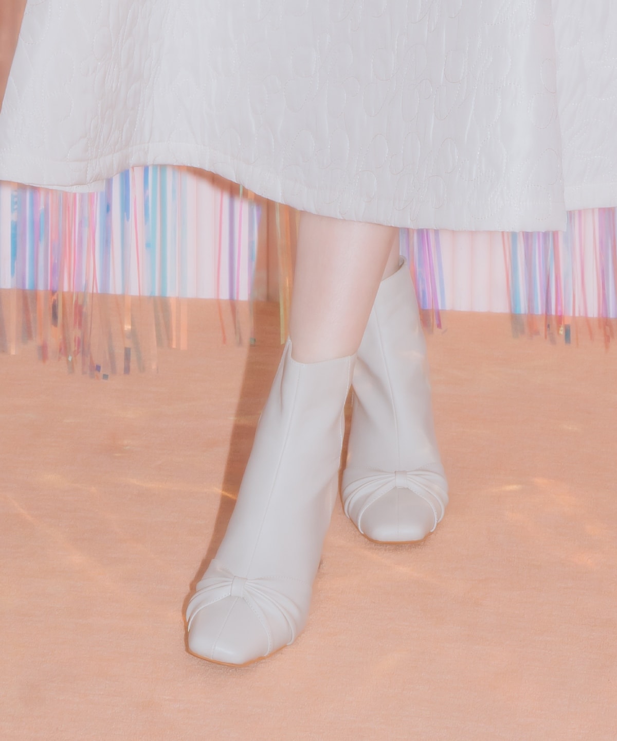 フロントリボンショートブーツ