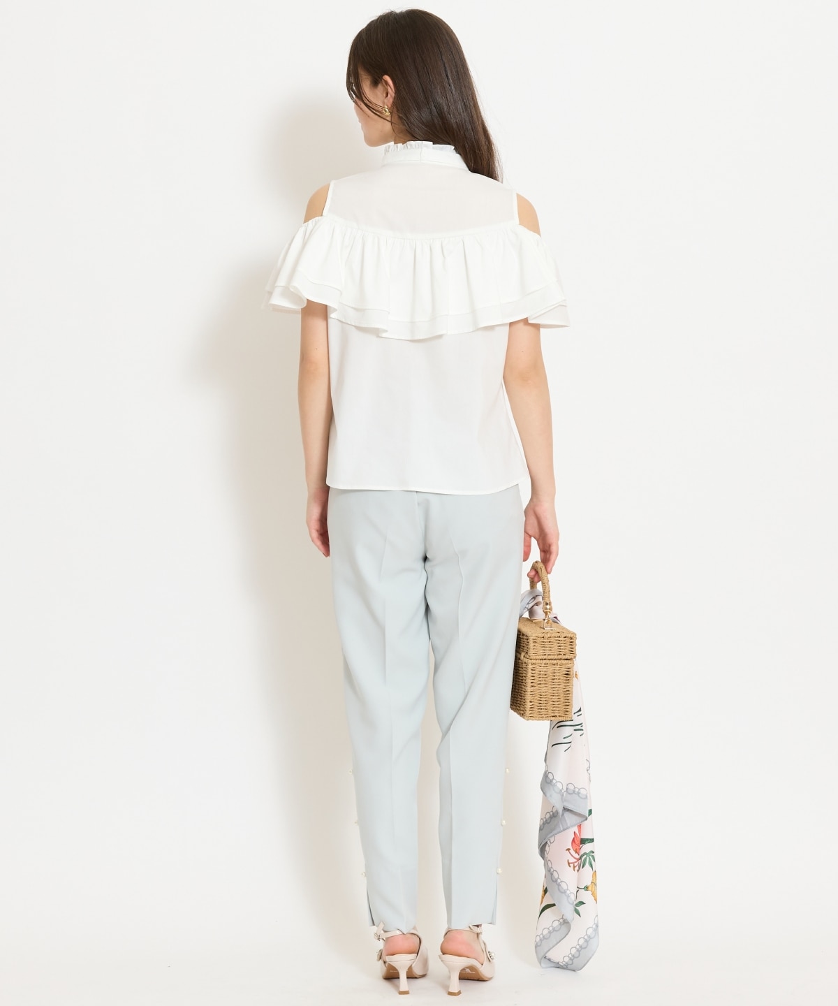 スタンドフリル２WAYスリーブブラウス