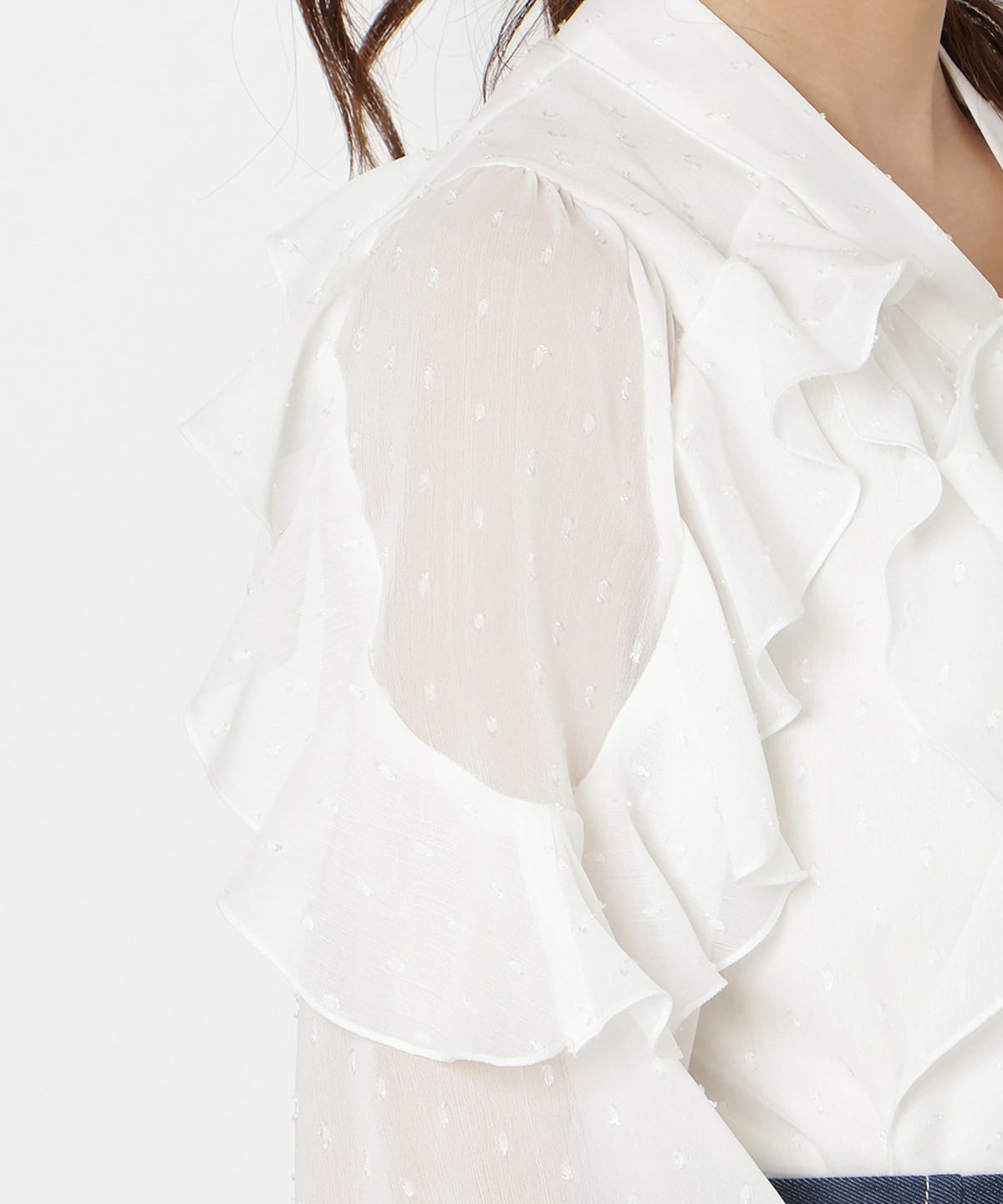 ドビードットフリルブラウス