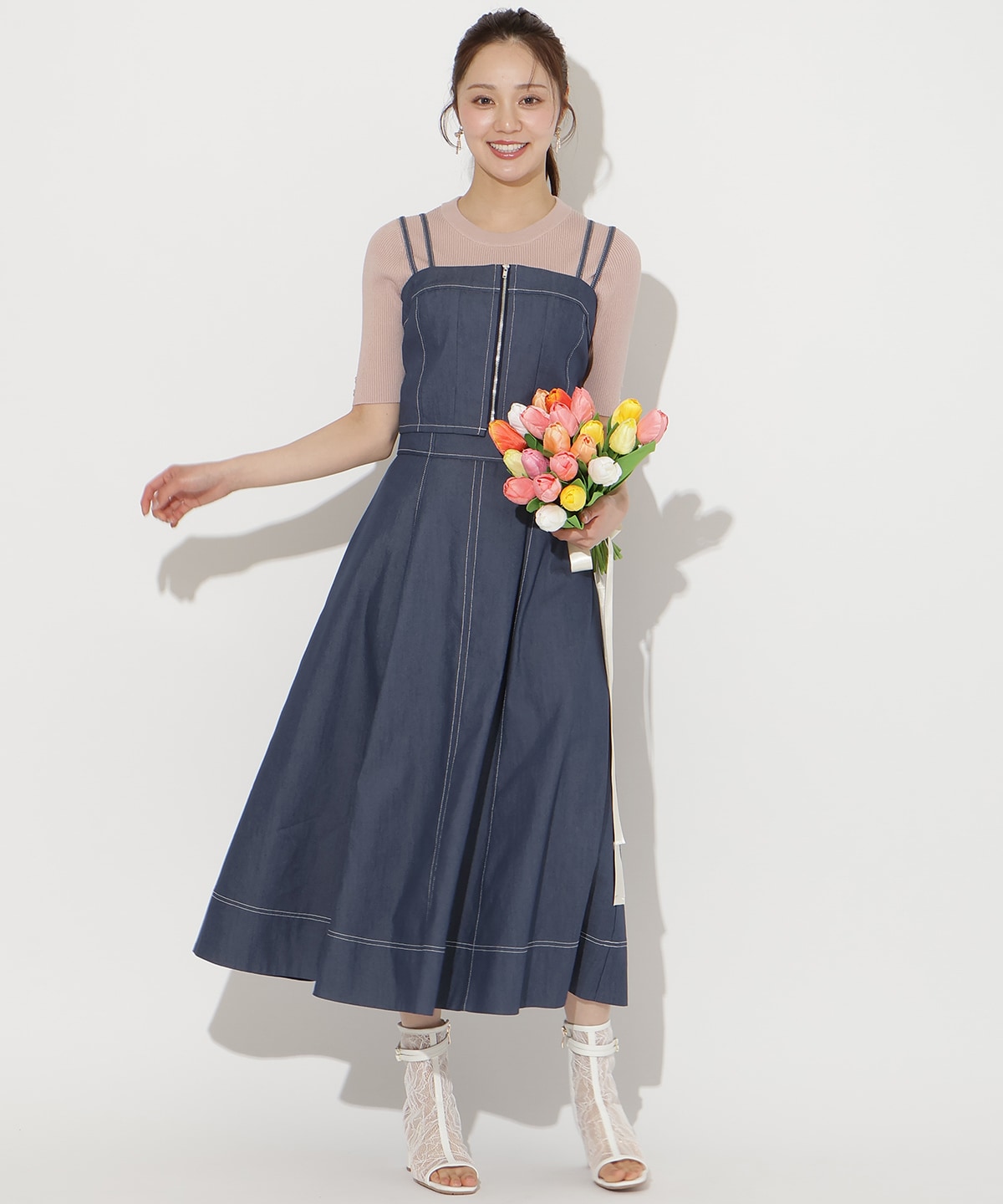 【3/19(thu)10時発売】フロントZIPデニムビスチェ