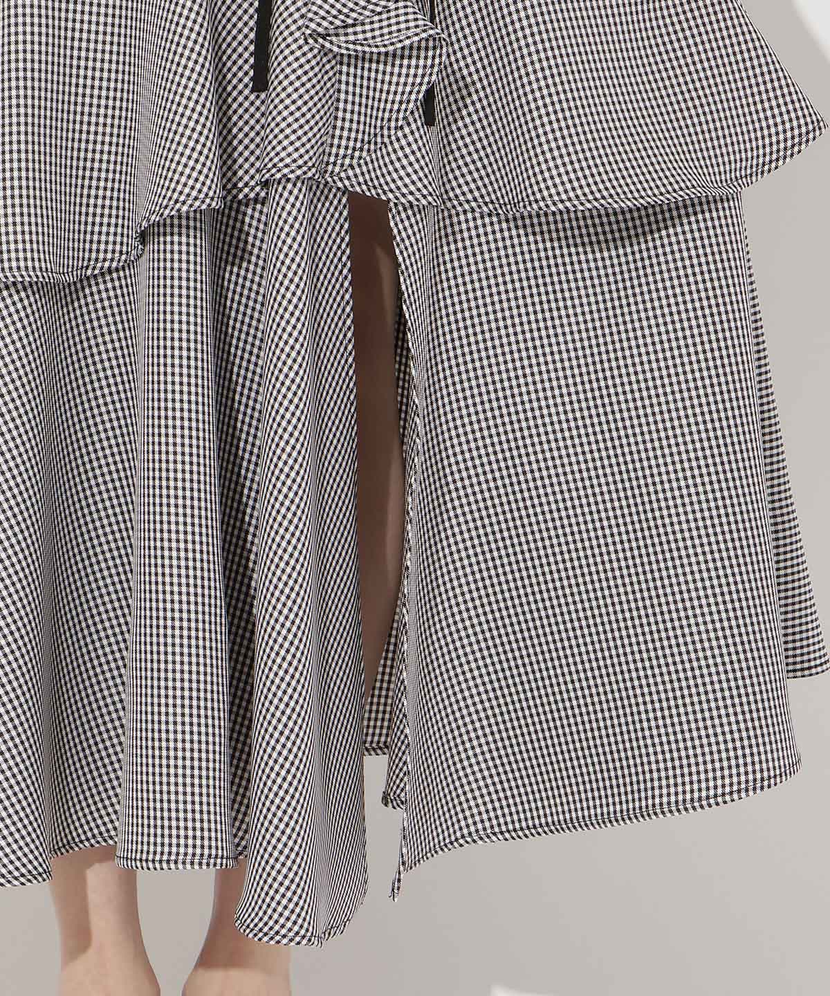 スリットデザインラッフルリボンスカート