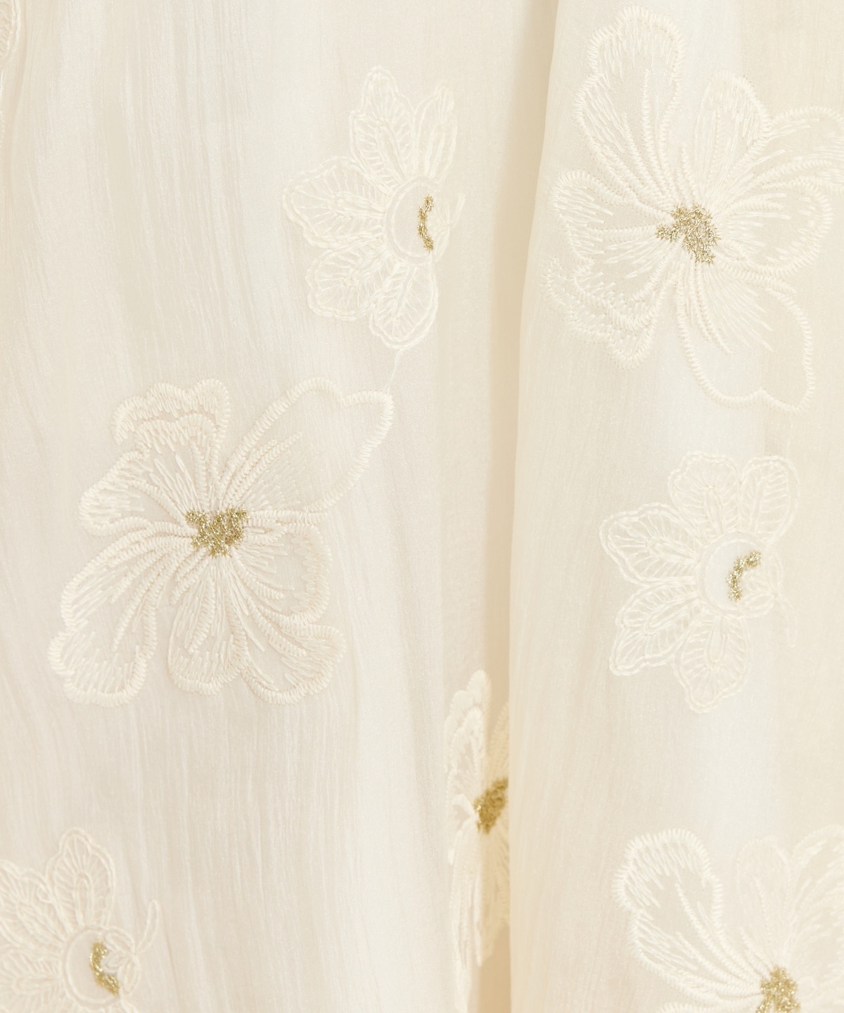 フラワー刺繍シアースカート