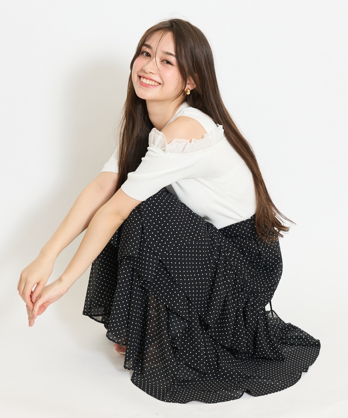 アシメティアードスカート