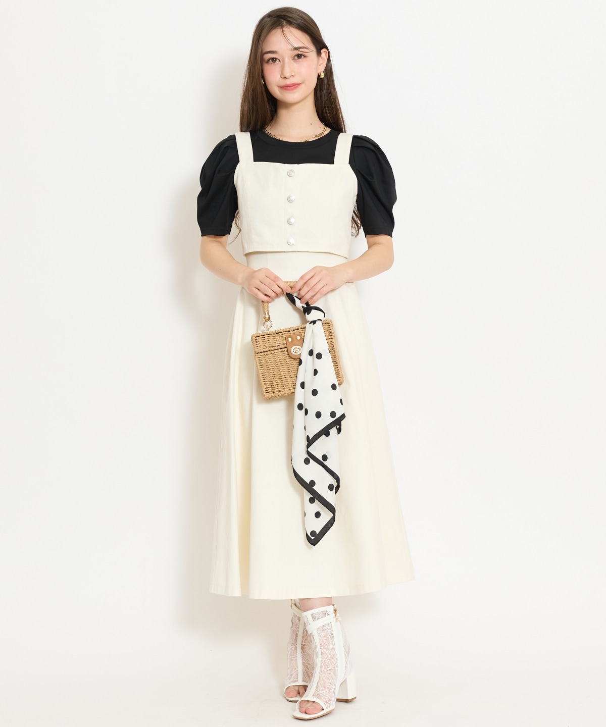 【セットアップ対応】デニムフレアスカート