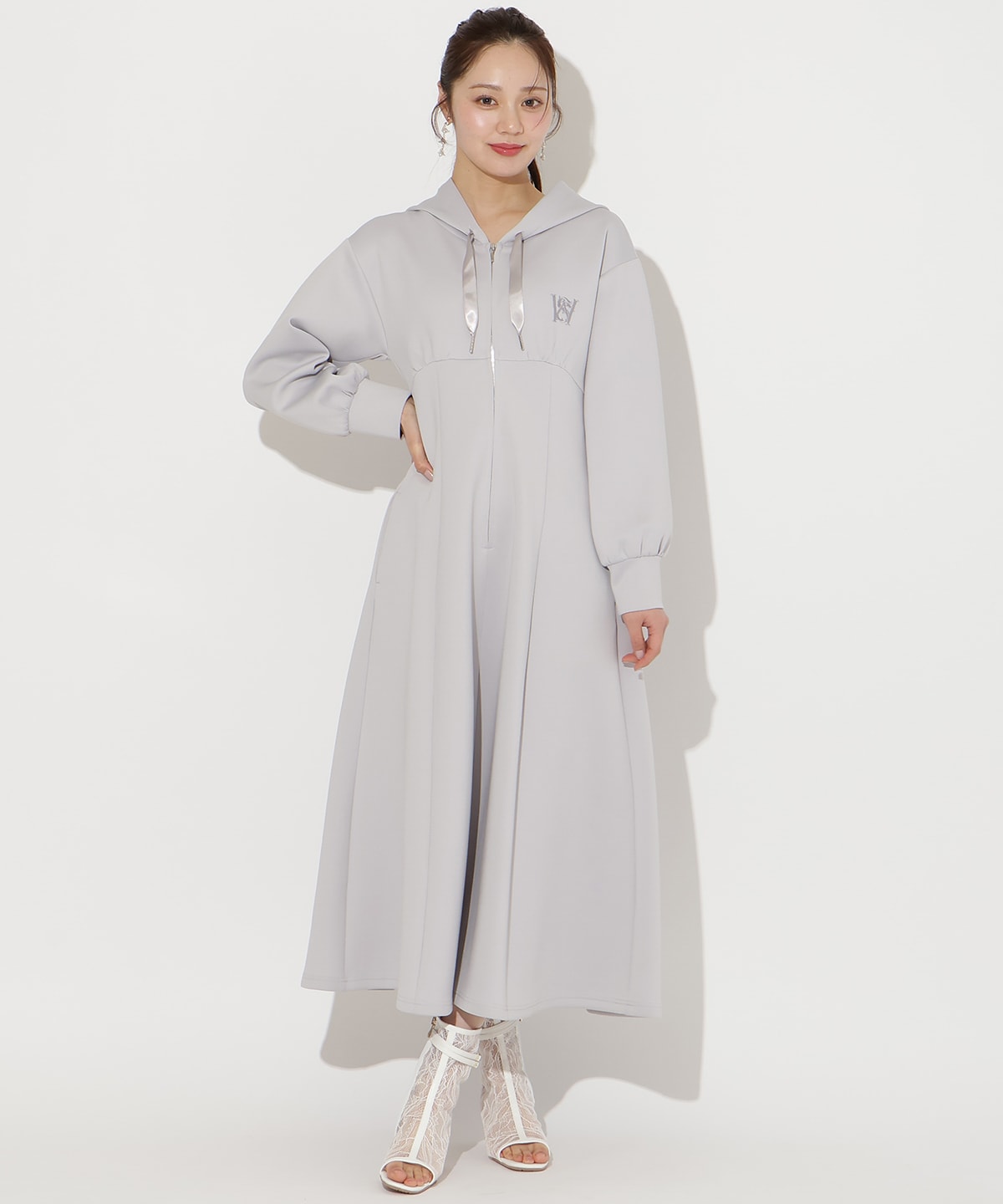 【2/27(fri)20時発売】ハイウエスト切替パーカーワンピース