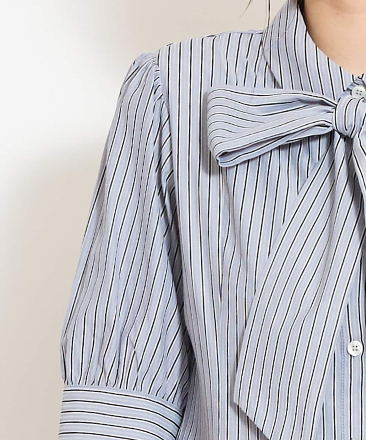 ティアードフリルリボンタイシャツワンピース