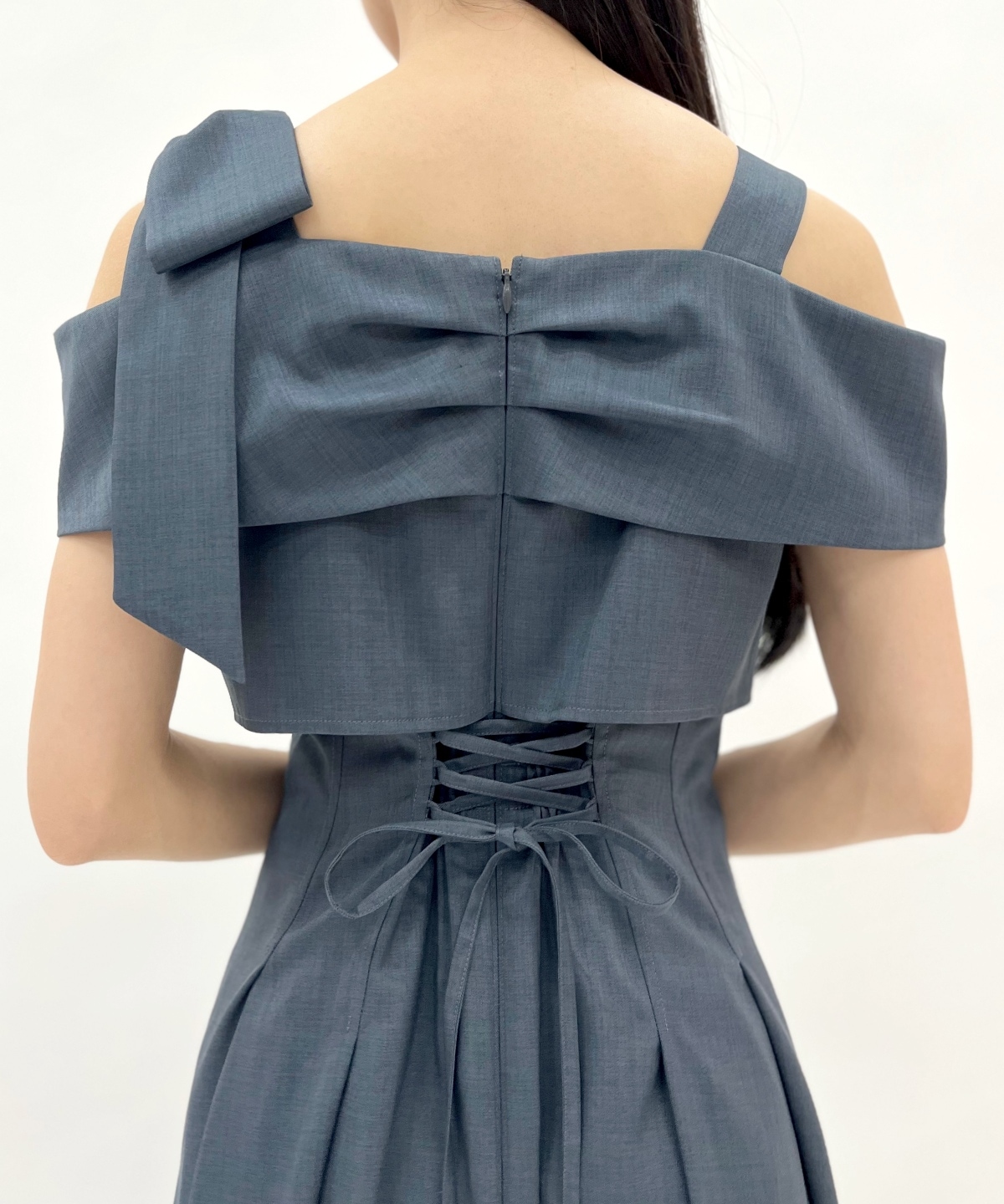 アシメリボンレイヤードワンピース