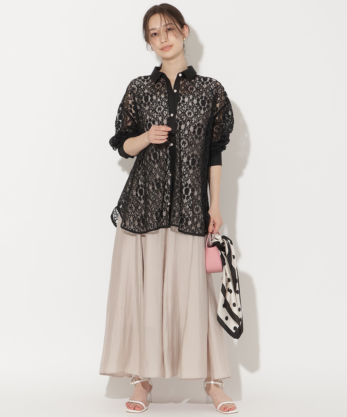 バックリボンノースリーブAラインワンピース