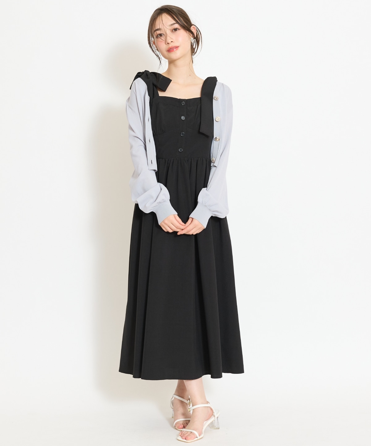 【4/24(fri)10時予約開始】リボンショルダーギャザーワンピース