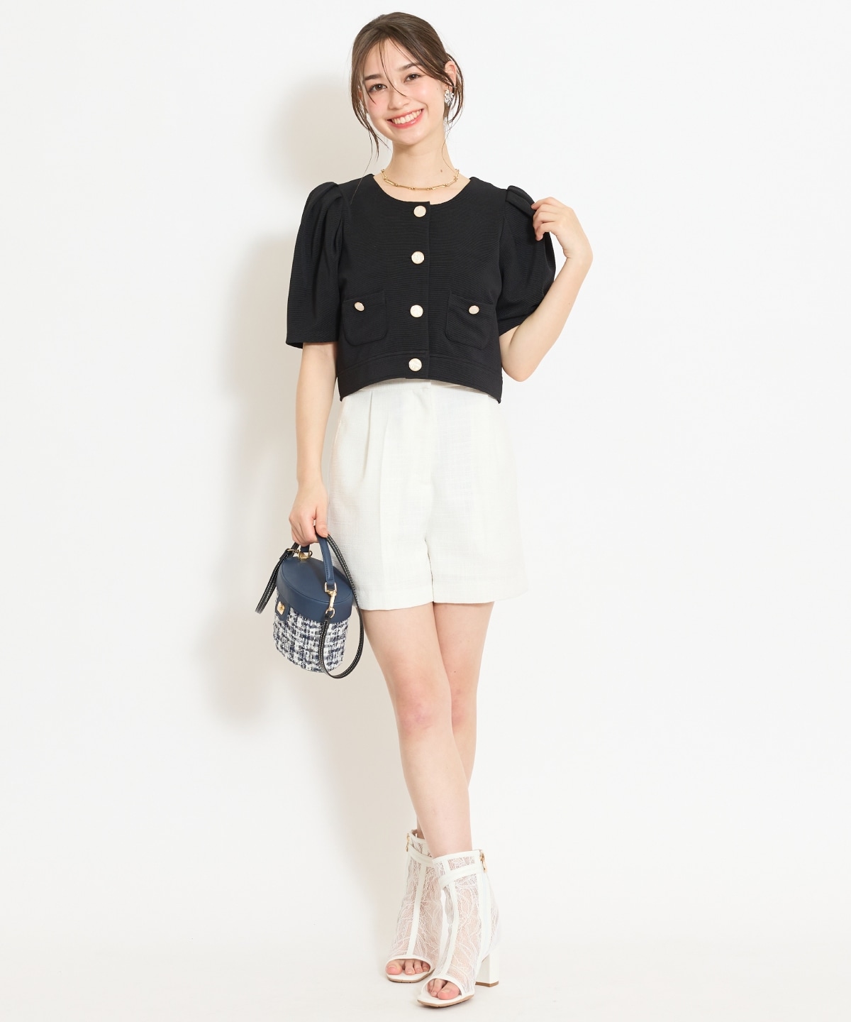 ノーカラーポンチジャケット