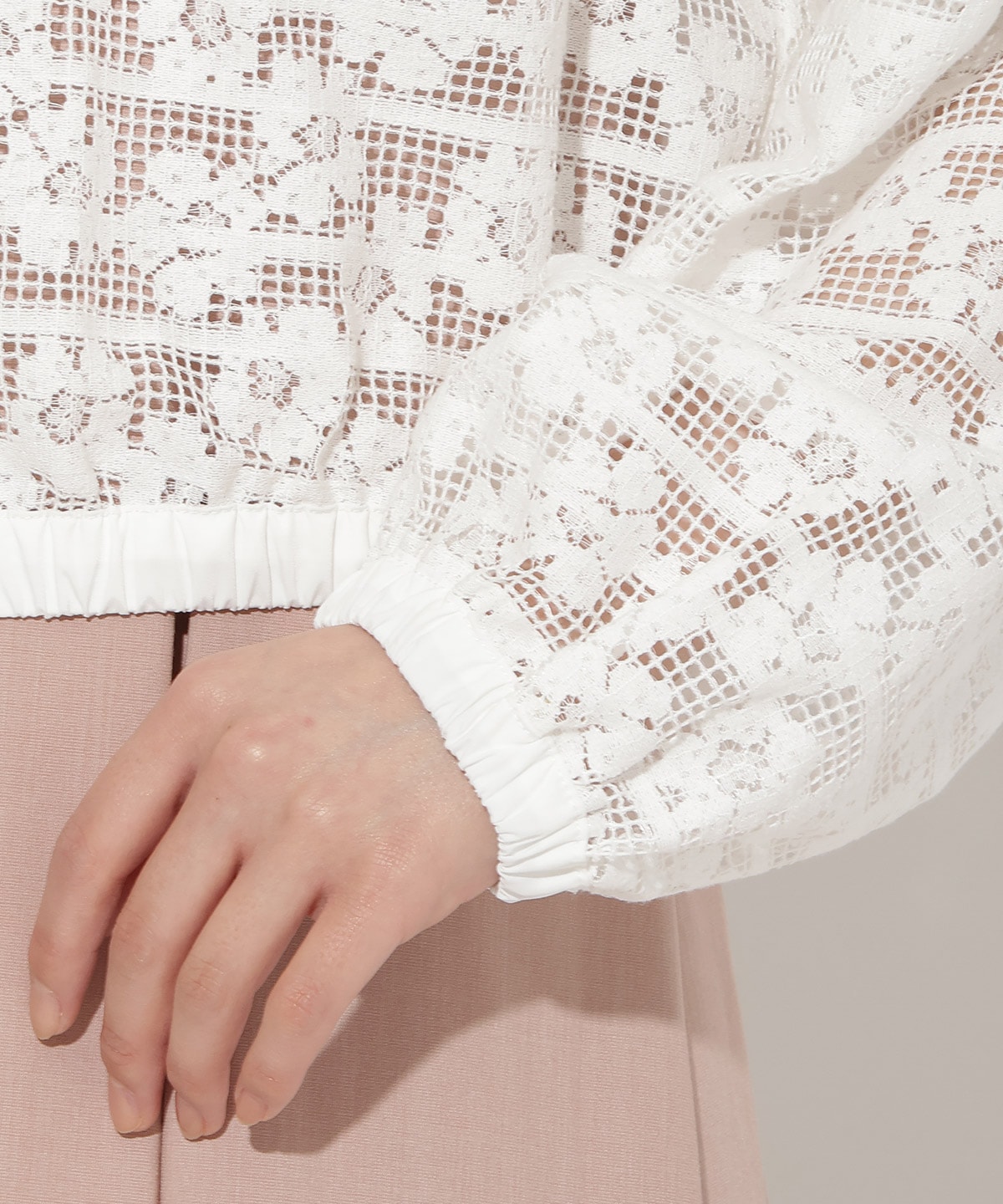 パネルレースフードブルゾン