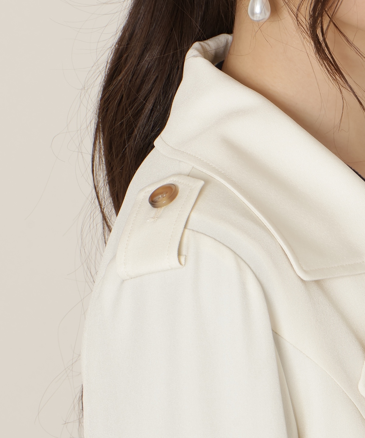 リボンスリーブ3WAYトレンチコート【ショートトレンチ×ジレワンピース】