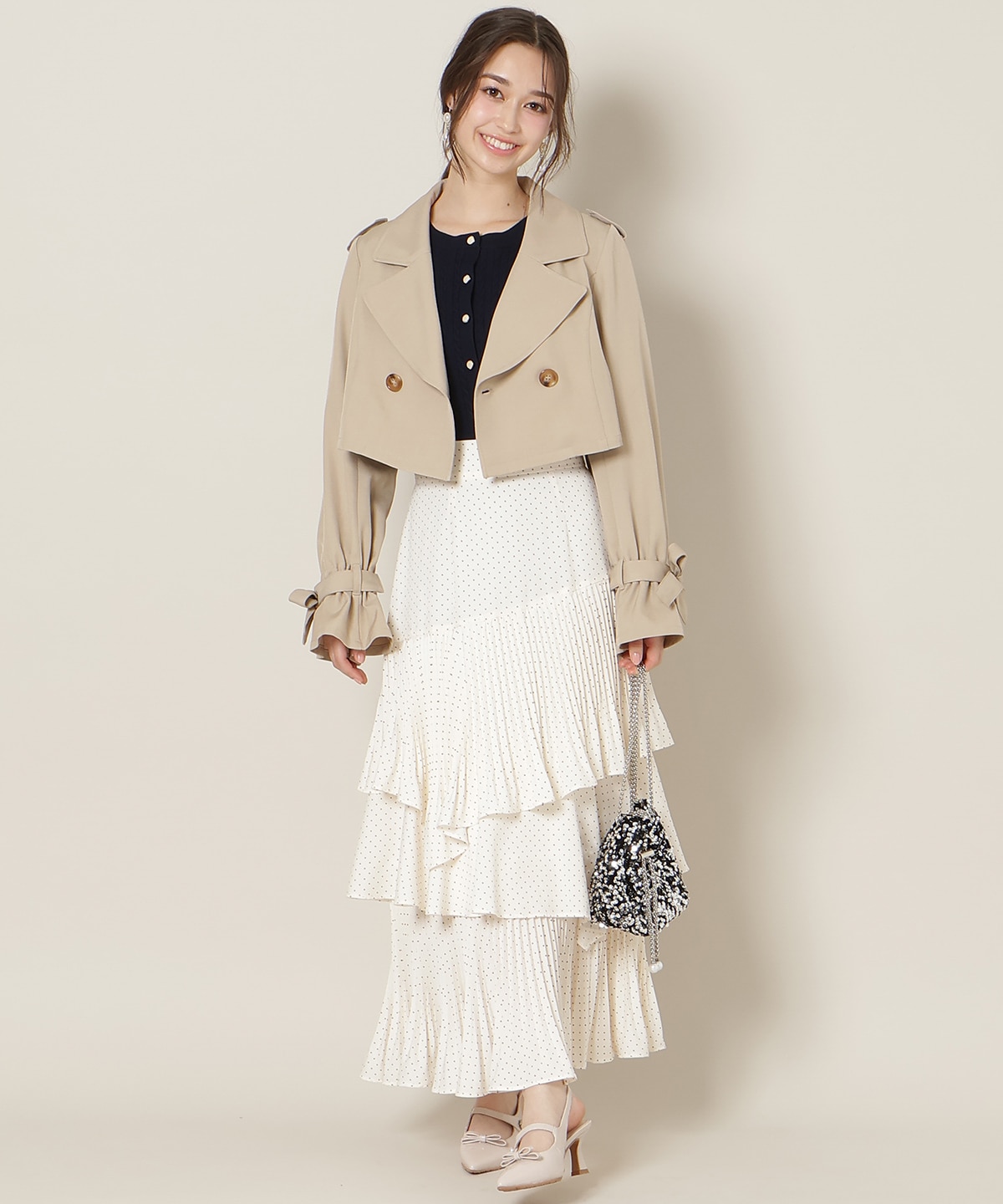 リボンスリーブ3WAYトレンチコート