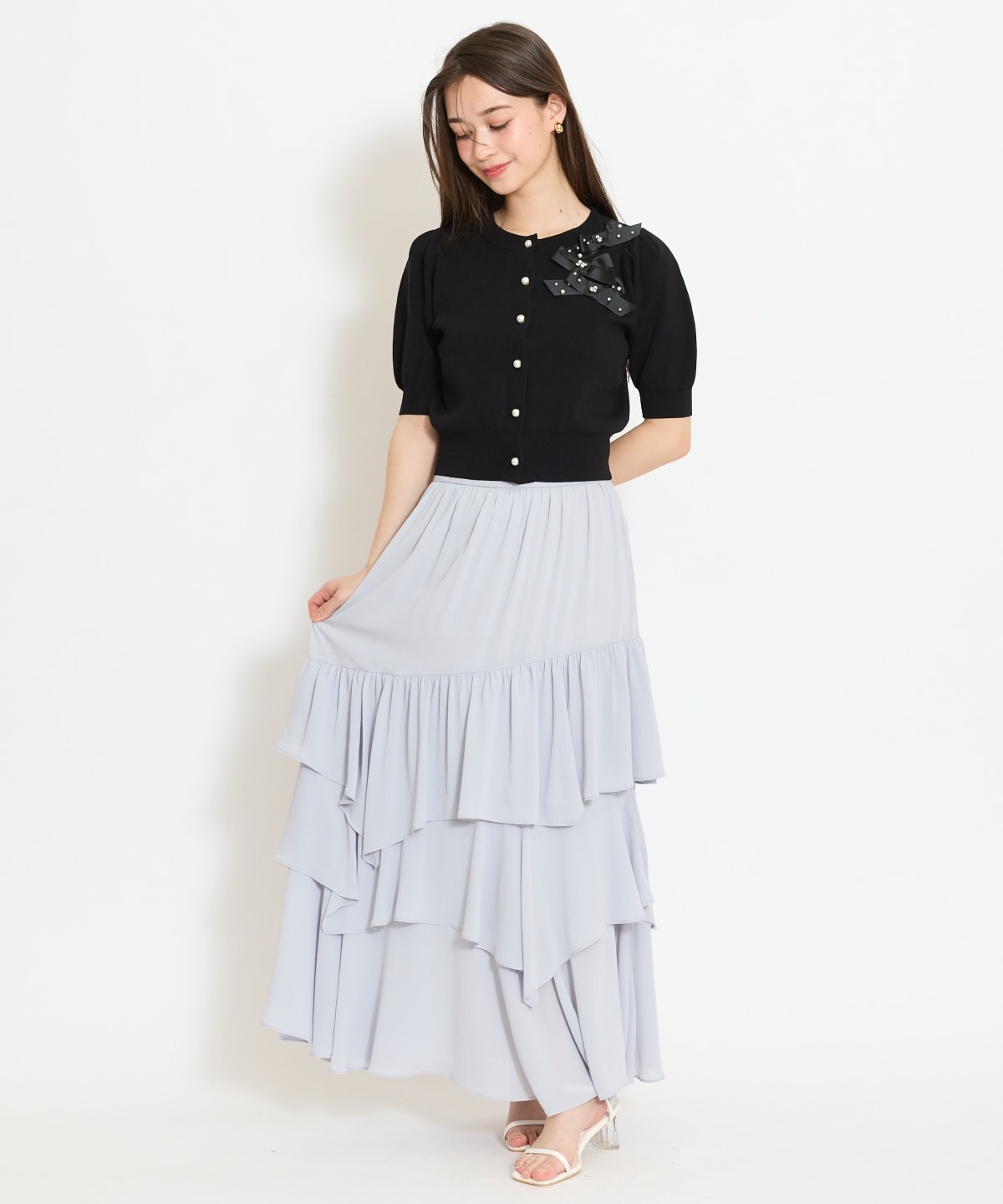 リボンデコレーションカーディガン