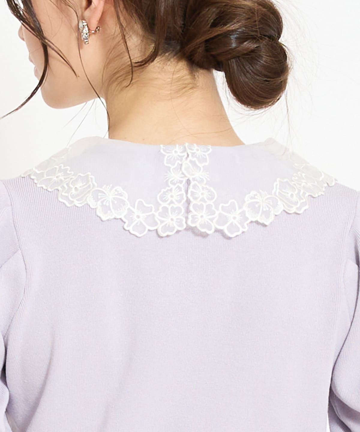 シアーレースカラーカーディガン