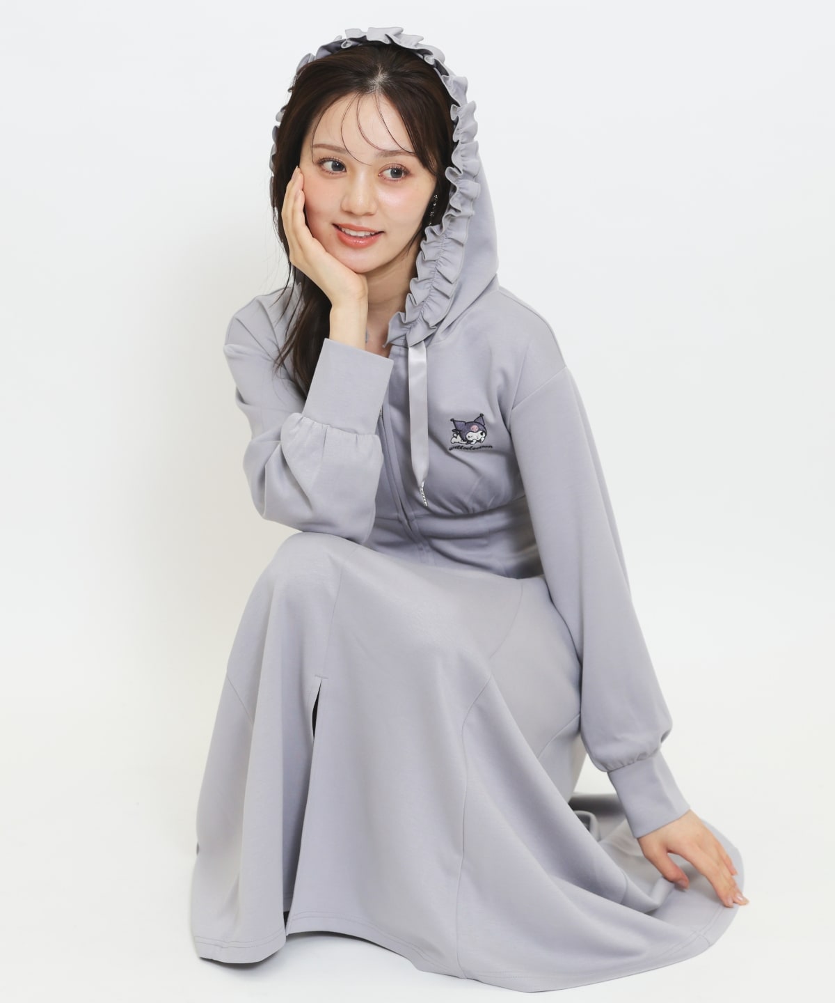 【9/17(thu)10時発売】WILLSELECTION×マイメロディ&クロミ 刺繍フリルフードパーカーワンピース