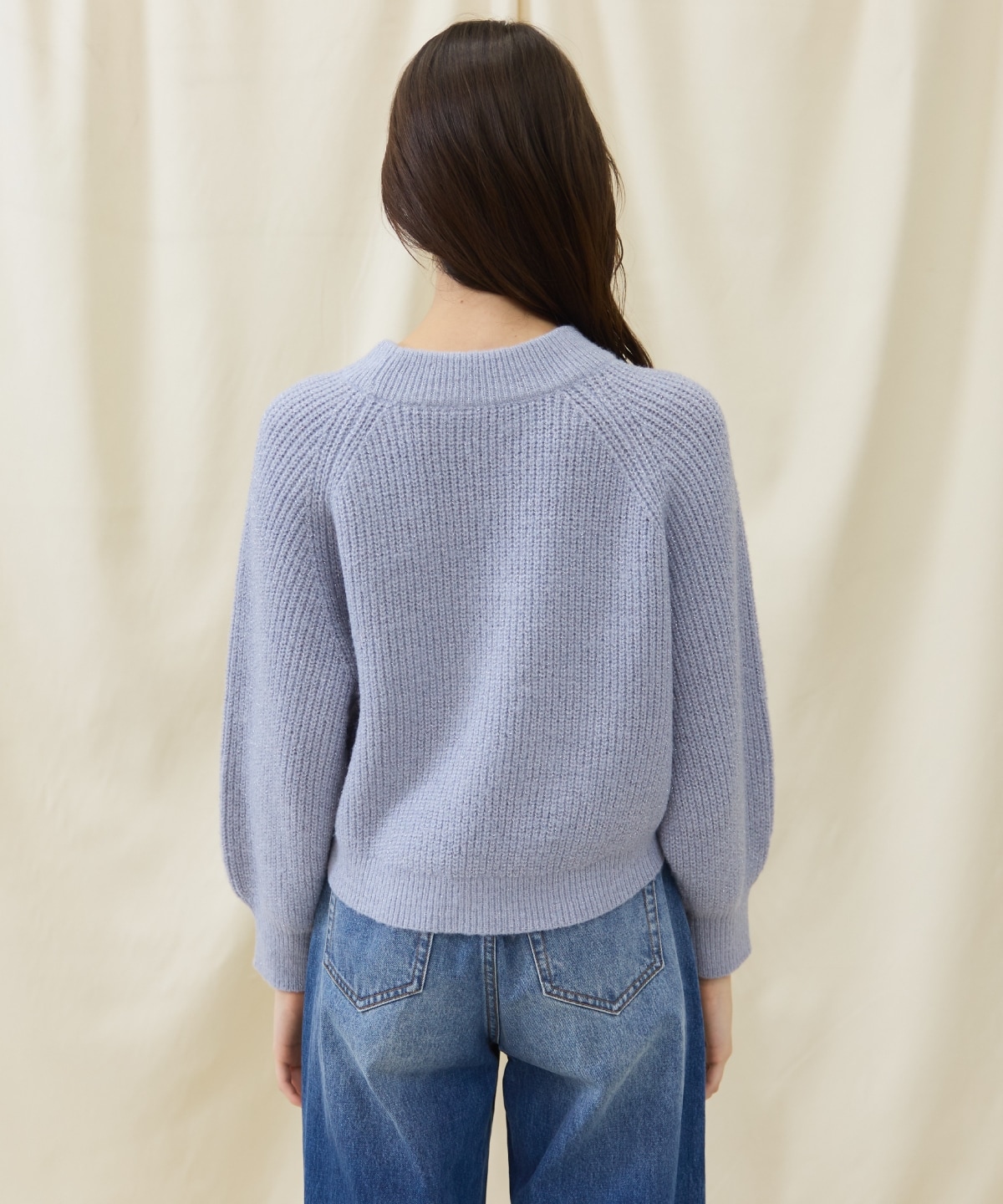 ラメケーブルクロップドプルオーバー